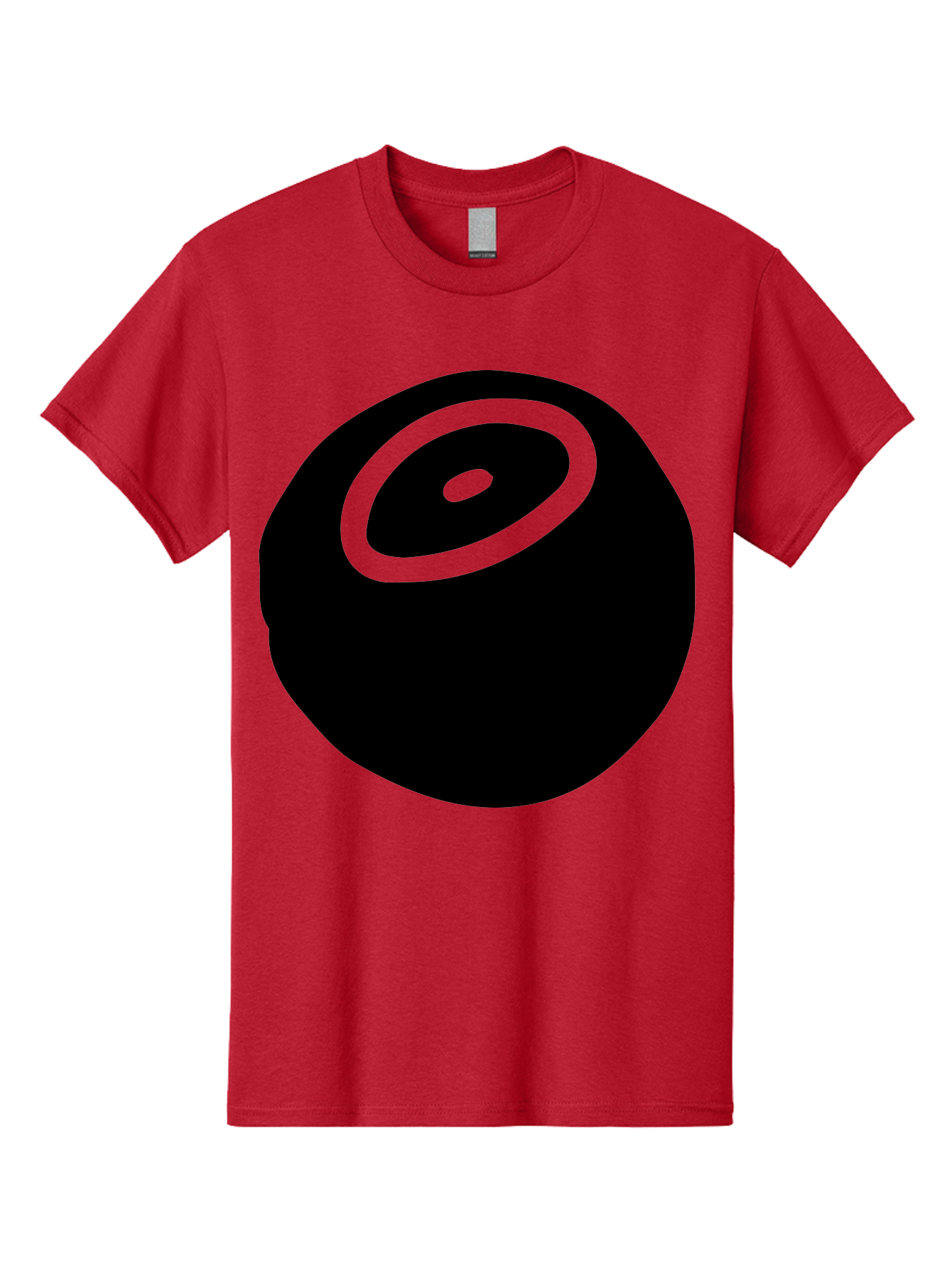Black-Circle Men'S Graphic Tee, 100% Cotton, Comfortable Casual Summer Wear, Machine Washable, Stylized Black Circle, Neon Green Accents, Abstract Design, Simple Shapes, Modern Art, Contemporary Graphics, Minimalist Style -  Aaa582