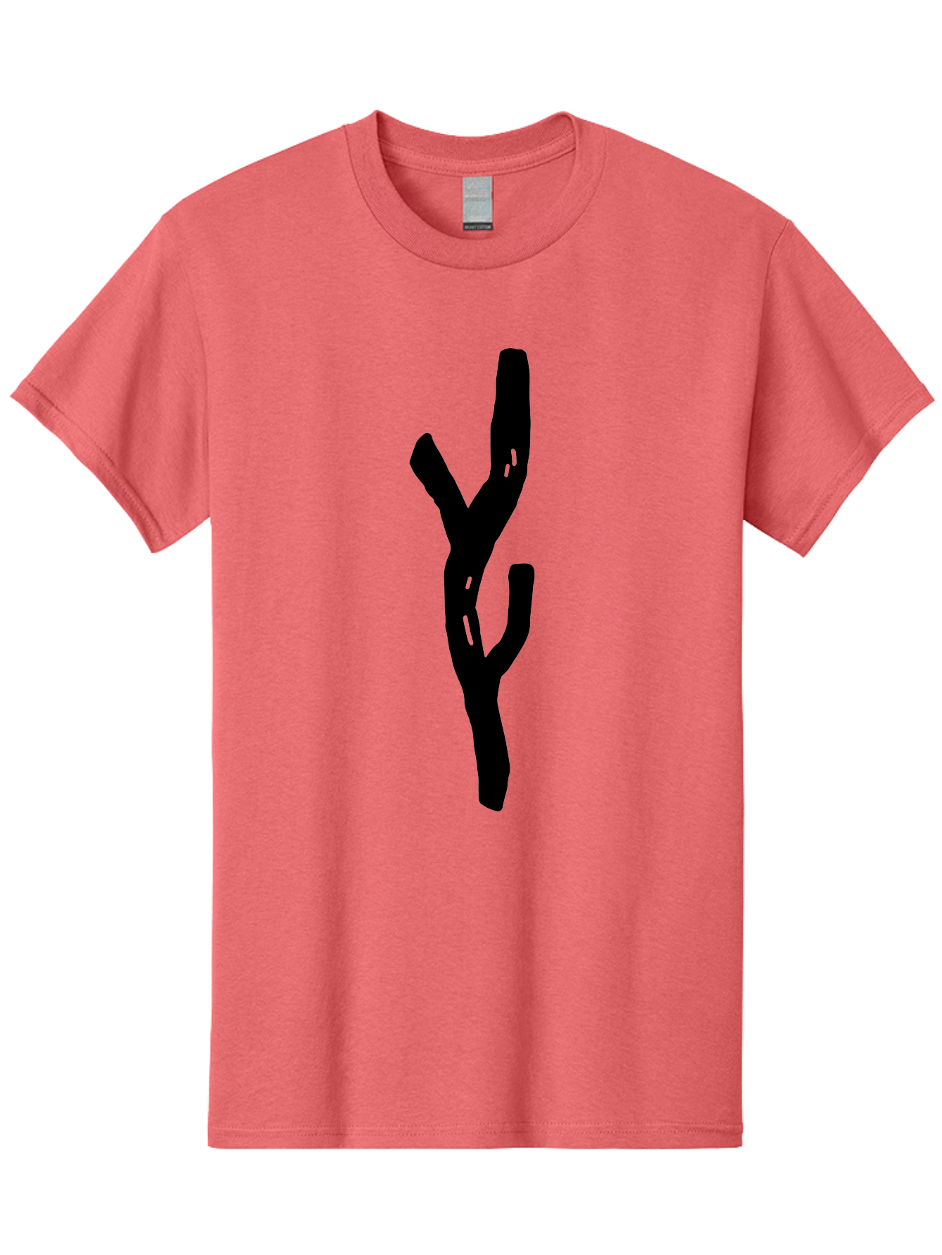 Black-Tree-Branches Men'S Graphic Tee, 100% Cotton, Comfortable Casual Summer Wear, Machine Washable, Pitchfork, Farm Equipment, Agricultural Tools, Rustic Icon, Black Silhouette, Folk Art, Country Style, Simple Design -  Aaa585