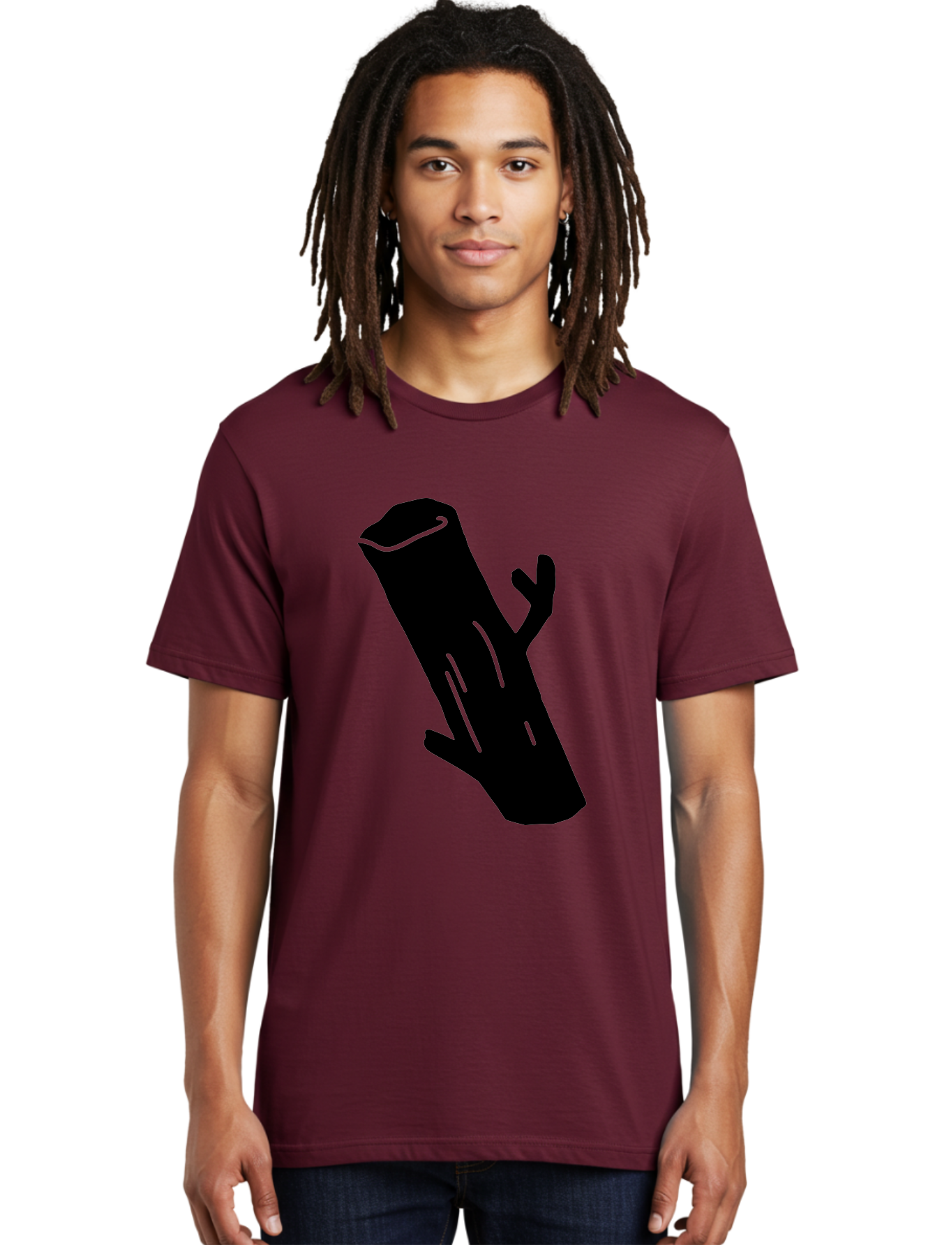 Cigar Men'S Graphic Tee, 100% Cotton, Comfortable Casual Summer Wear, Machine Washable, Tree Stump, Forest Floor, Natural Texture, Wooden Log, Branch Silhouette, Earthy Tones, Forest Scenery, Outdoor Environment -  Aaa587