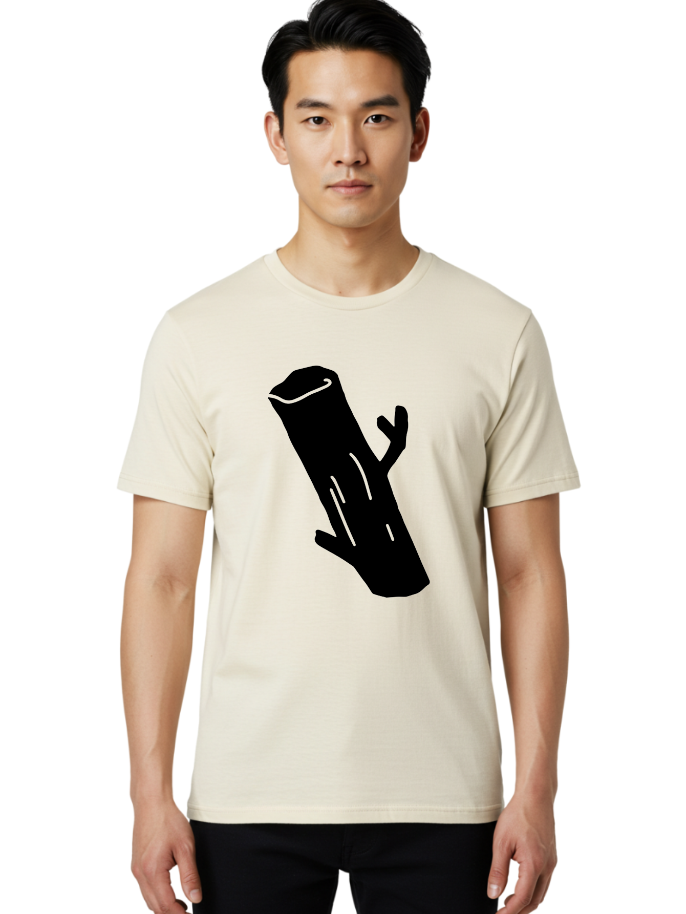 Cigar Men'S Graphic Tee, 100% Cotton, Comfortable Casual Summer Wear, Machine Washable, Tree Stump, Forest Floor, Natural Texture, Wooden Log, Branch Silhouette, Earthy Tones, Forest Scenery, Outdoor Environment -  Aaa587