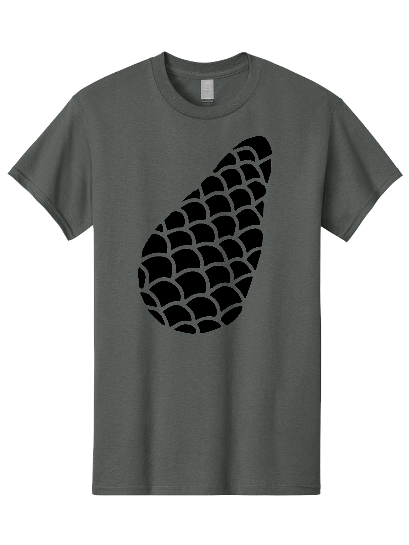 Hops-Cone Men'S Graphic Tee, 100% Cotton, Comfortable Casual Summer Wear, Machine Washable, Hops Silhouette, Beer Ingredient, Brewing Process, Black And Green Design, Abstract Pattern, Craft Beer, Unique Texture, Simple Graphic -  Aaa598