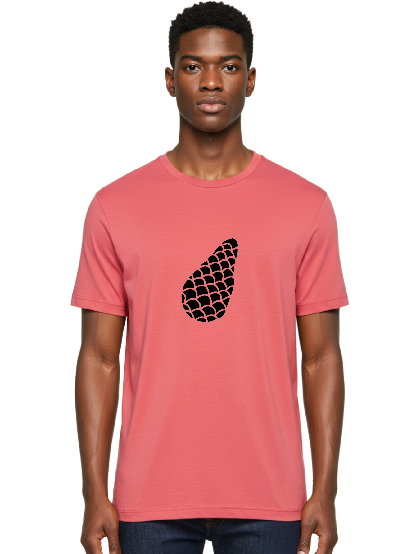 Hops-Cone Men'S Graphic Tee, 100% Cotton, Comfortable Casual Summer Wear, Machine Washable, Hops Silhouette, Beer Ingredient, Brewing Process, Black And Green Design, Abstract Pattern, Craft Beer, Unique Texture, Simple Graphic -  Aaa598