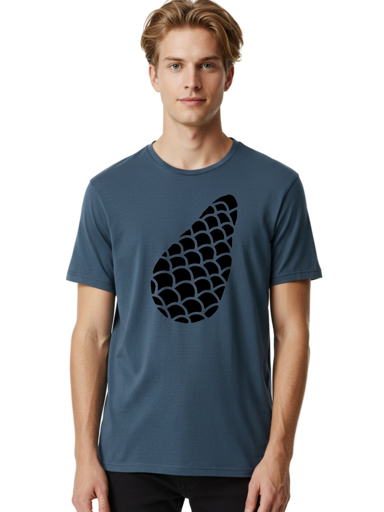Hops-Cone Men'S Graphic Tee, 100% Cotton, Comfortable Casual Summer Wear, Machine Washable, Hops Silhouette, Beer Ingredient, Brewing Process, Black And Green Design, Abstract Pattern, Craft Beer, Unique Texture, Simple Graphic -  Aaa598