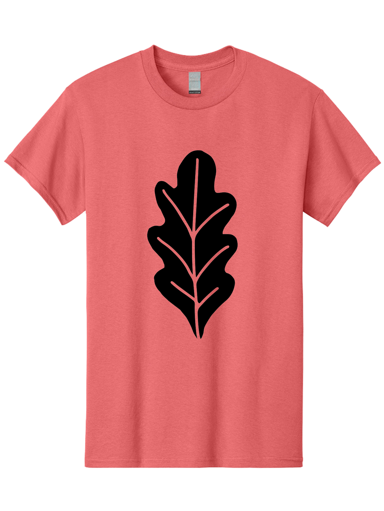 Leaf-Silhouette Men'S Graphic Tee, 100% Cotton, Comfortable Casual Summer Wear, Machine Washable, Leaf Silhouette, Foliage Icon, Simple Leaf Design, Nature-Inspired Graphic, Black Leaf Shape, Neon Green Veins, Minimalist Illustration, -  Aaa601