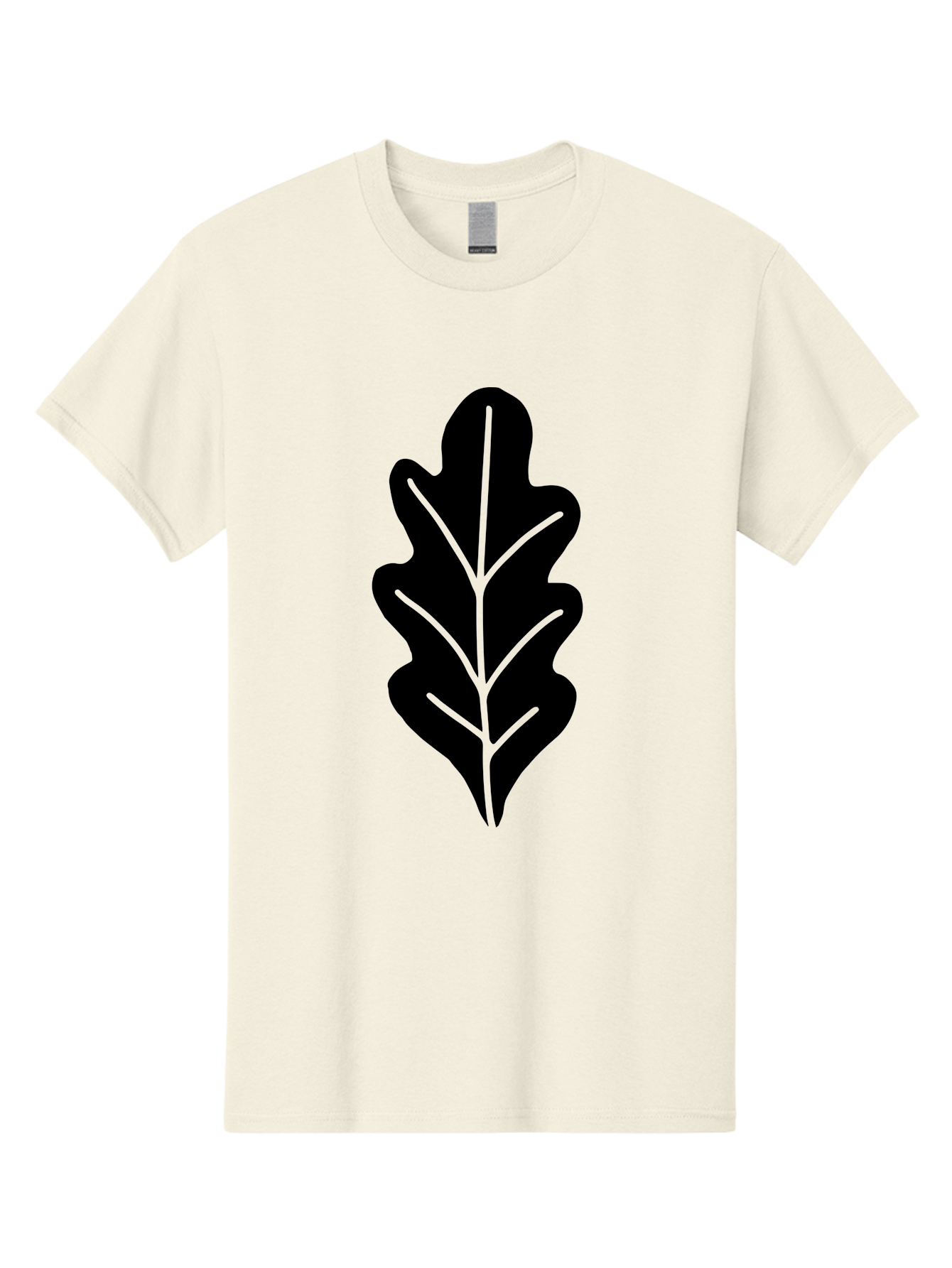 Leaf-Silhouette Men'S Graphic Tee, 100% Cotton, Comfortable Casual Summer Wear, Machine Washable, Leaf Silhouette, Foliage Icon, Simple Leaf Design, Nature-Inspired Graphic, Black Leaf Shape, Neon Green Veins, Minimalist Illustration, -  Aaa601