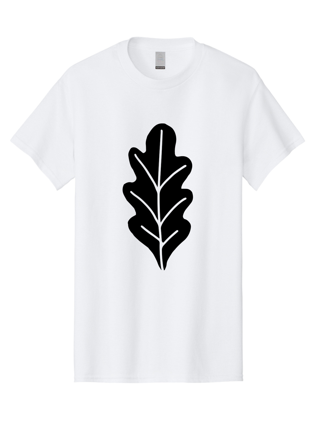 Leaf-Silhouette Men'S Graphic Tee, 100% Cotton, Comfortable Casual Summer Wear, Machine Washable, Leaf Silhouette, Foliage Icon, Simple Leaf Design, Nature-Inspired Graphic, Black Leaf Shape, Neon Green Veins, Minimalist Illustration, -  Aaa601