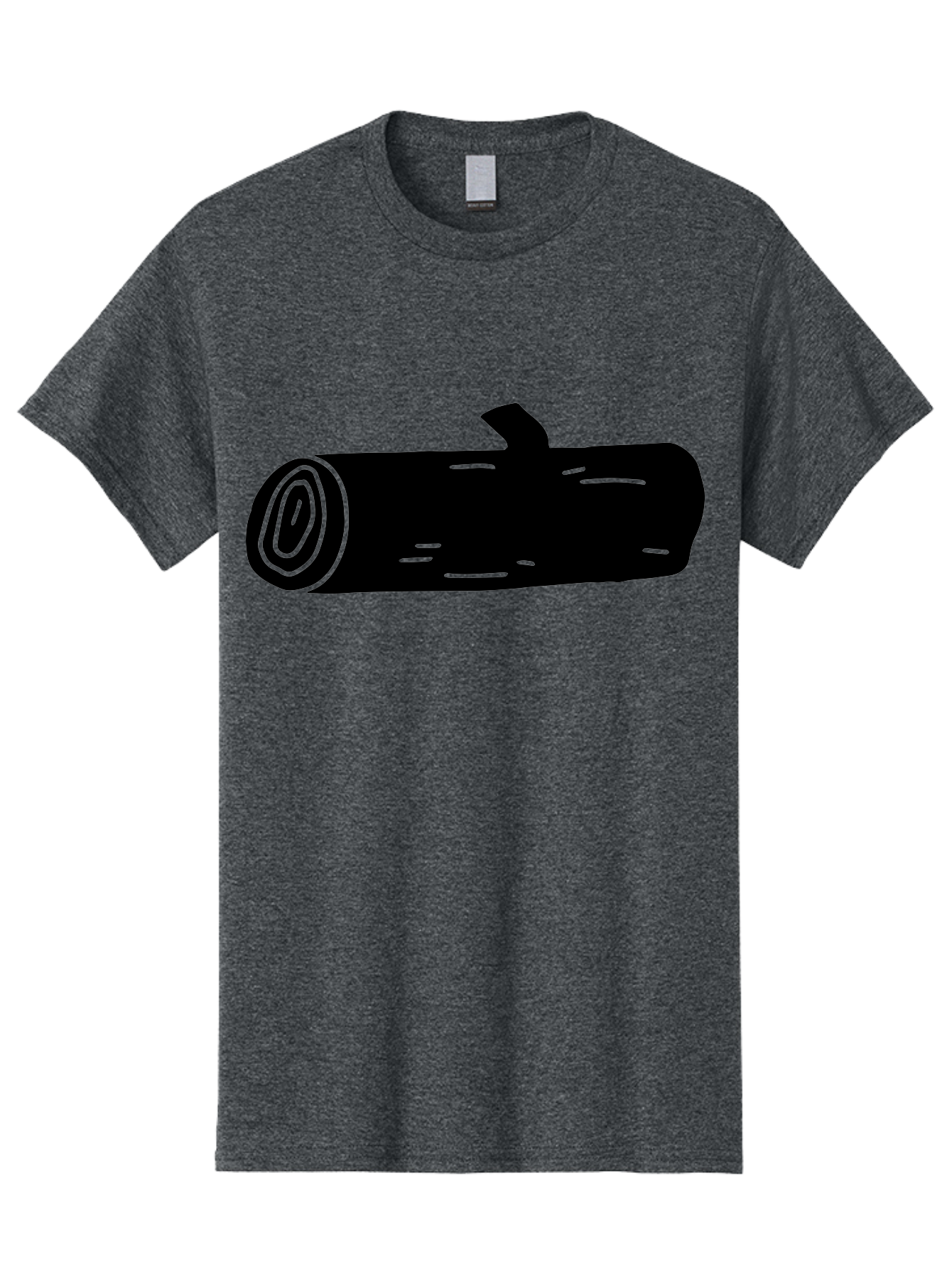 Log Men'S Graphic Tee, 100% Cotton, Comfortable Casual Summer Wear, Machine Washable, Log With Branch, Wooden Texture, Forest Log, Tree Trunk, Rustic Wood, Natural Material, Simple Illustration -  Aaa603