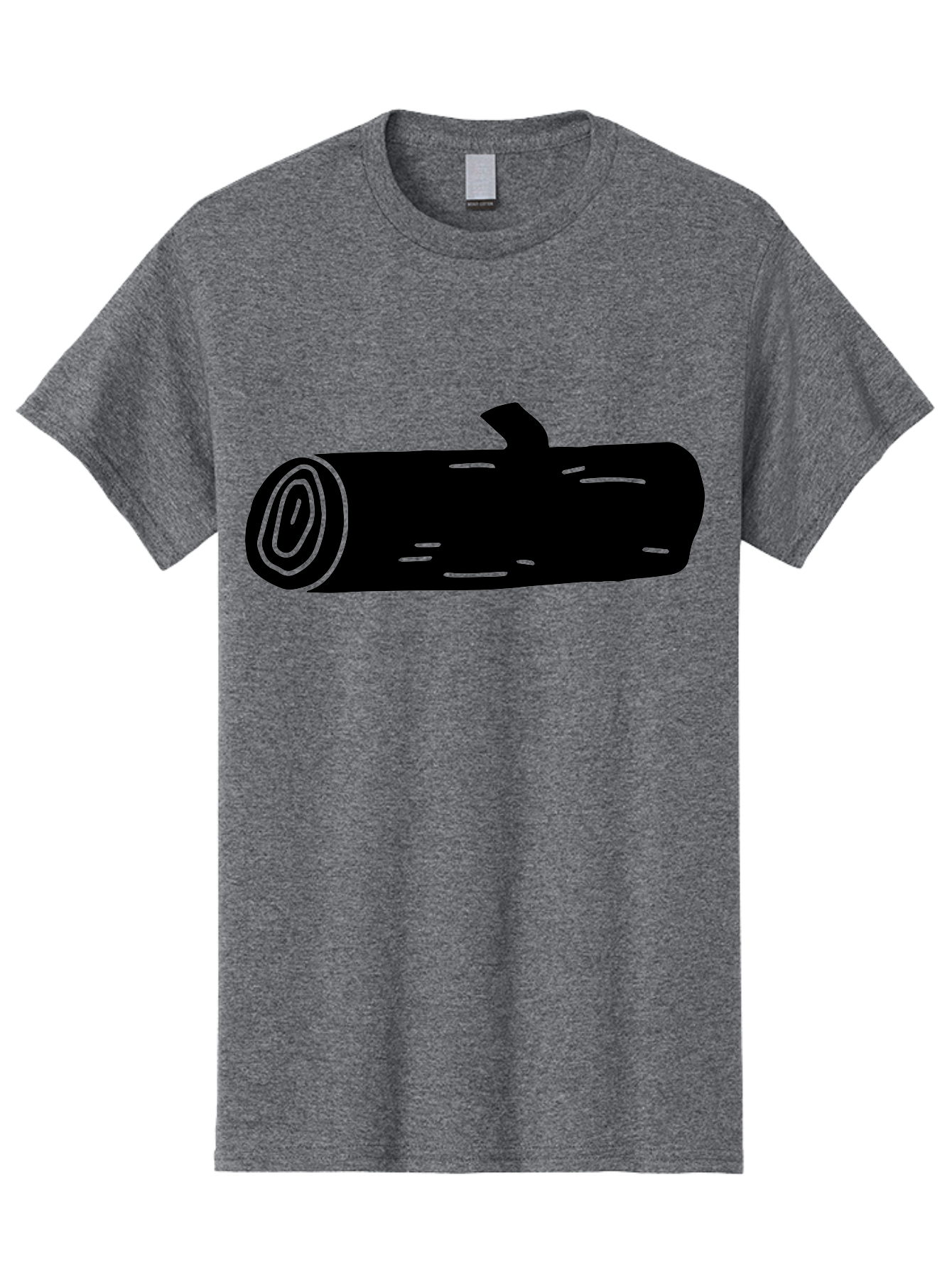 Log Men'S Graphic Tee, 100% Cotton, Comfortable Casual Summer Wear, Machine Washable, Log With Branch, Wooden Texture, Forest Log, Tree Trunk, Rustic Wood, Natural Material, Simple Illustration -  Aaa603