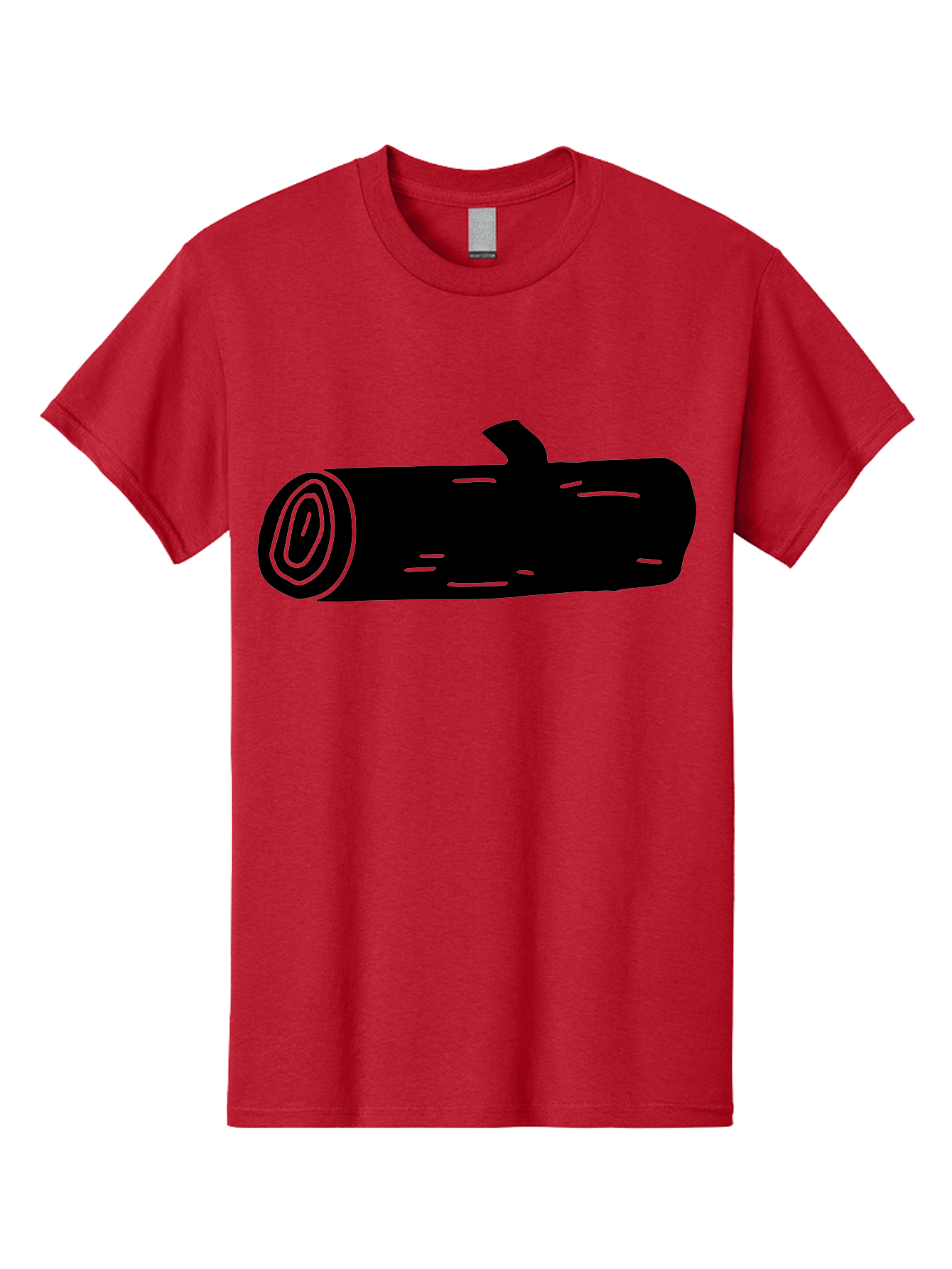 Log Men'S Graphic Tee, 100% Cotton, Comfortable Casual Summer Wear, Machine Washable, Log With Branch, Wooden Texture, Forest Log, Tree Trunk, Rustic Wood, Natural Material, Simple Illustration -  Aaa603