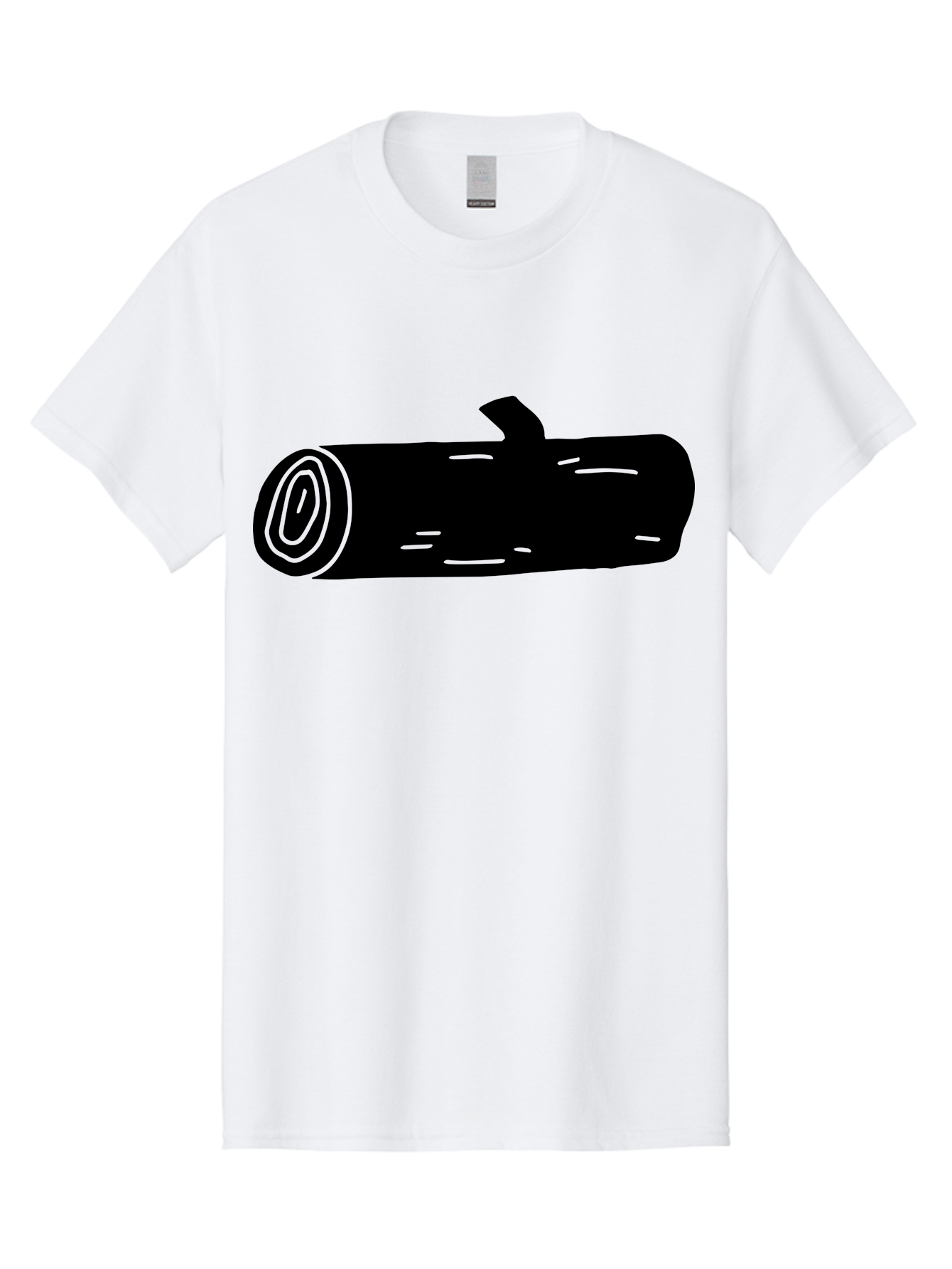 Log Men'S Graphic Tee, 100% Cotton, Comfortable Casual Summer Wear, Machine Washable, Log With Branch, Wooden Texture, Forest Log, Tree Trunk, Rustic Wood, Natural Material, Simple Illustration -  Aaa603