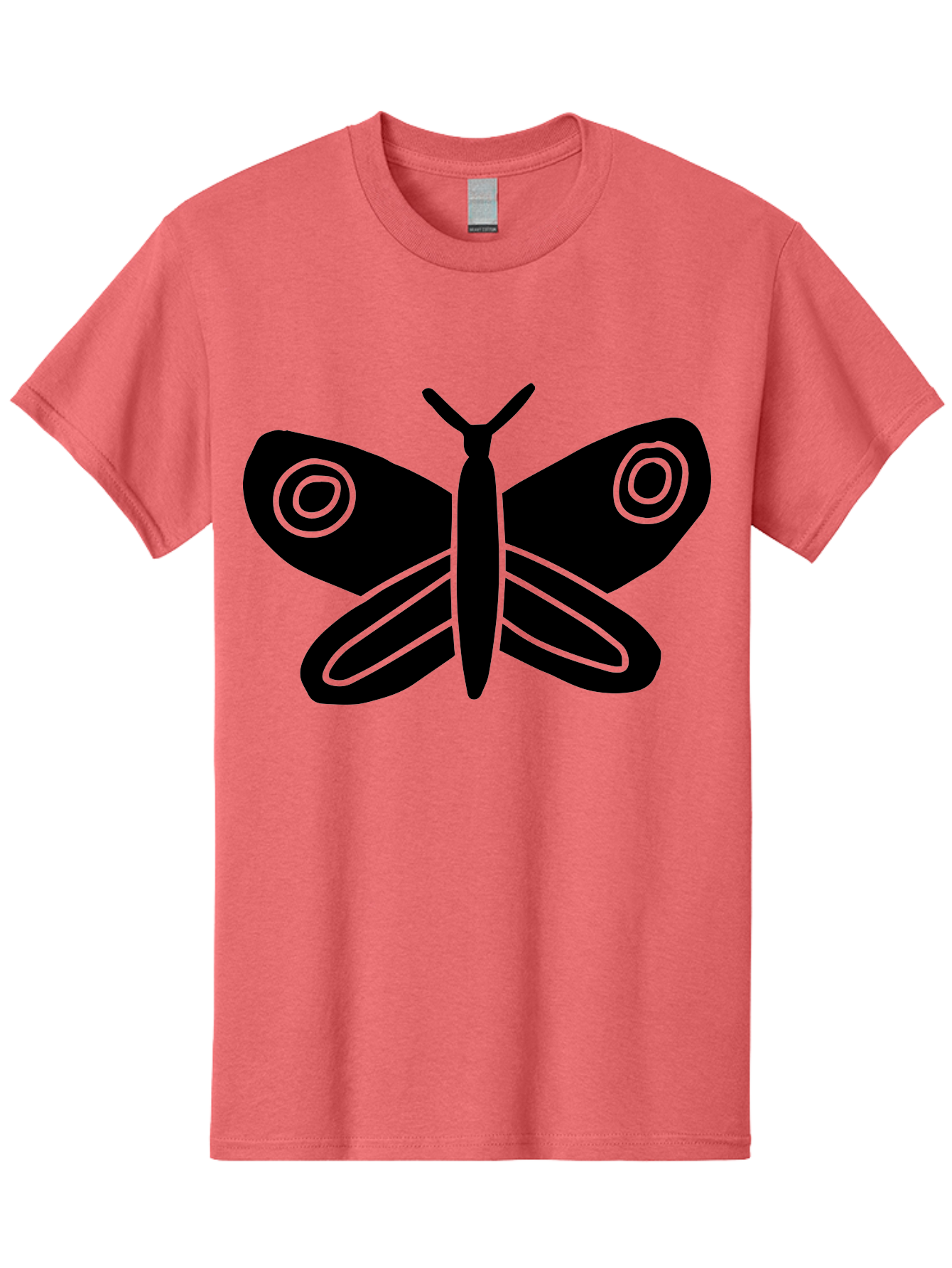 Luna-Moth Men'S Graphic Tee, 100% Cotton, Comfortable Casual Summer Wear, Machine Washable, Simple Moth Design, Minimalist Art, Black Silhouette, Green Outline, Stylized Insect, Modern Graphic, Wing Pattern, Nature Inspiration -  Aaa604