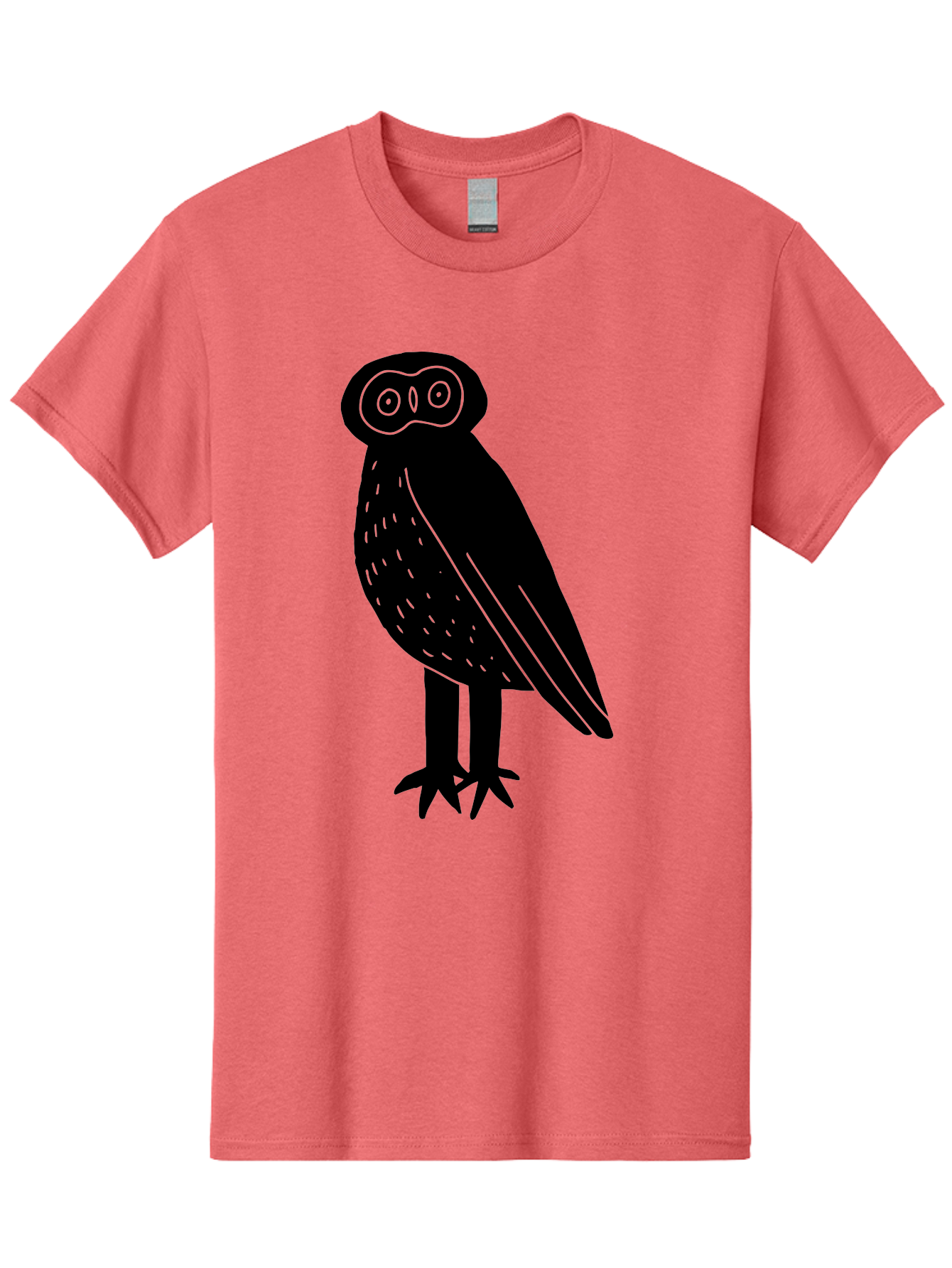 Owl Men'S Graphic Tee, 100% Cotton, Comfortable Casual Summer Wear, Machine Washable, Owl Silhouette, Minimalist Design, Simple Art, Black And Green, Wildlife Illustration, Nocturnal Bird, Abstract Owl -  Aaa609