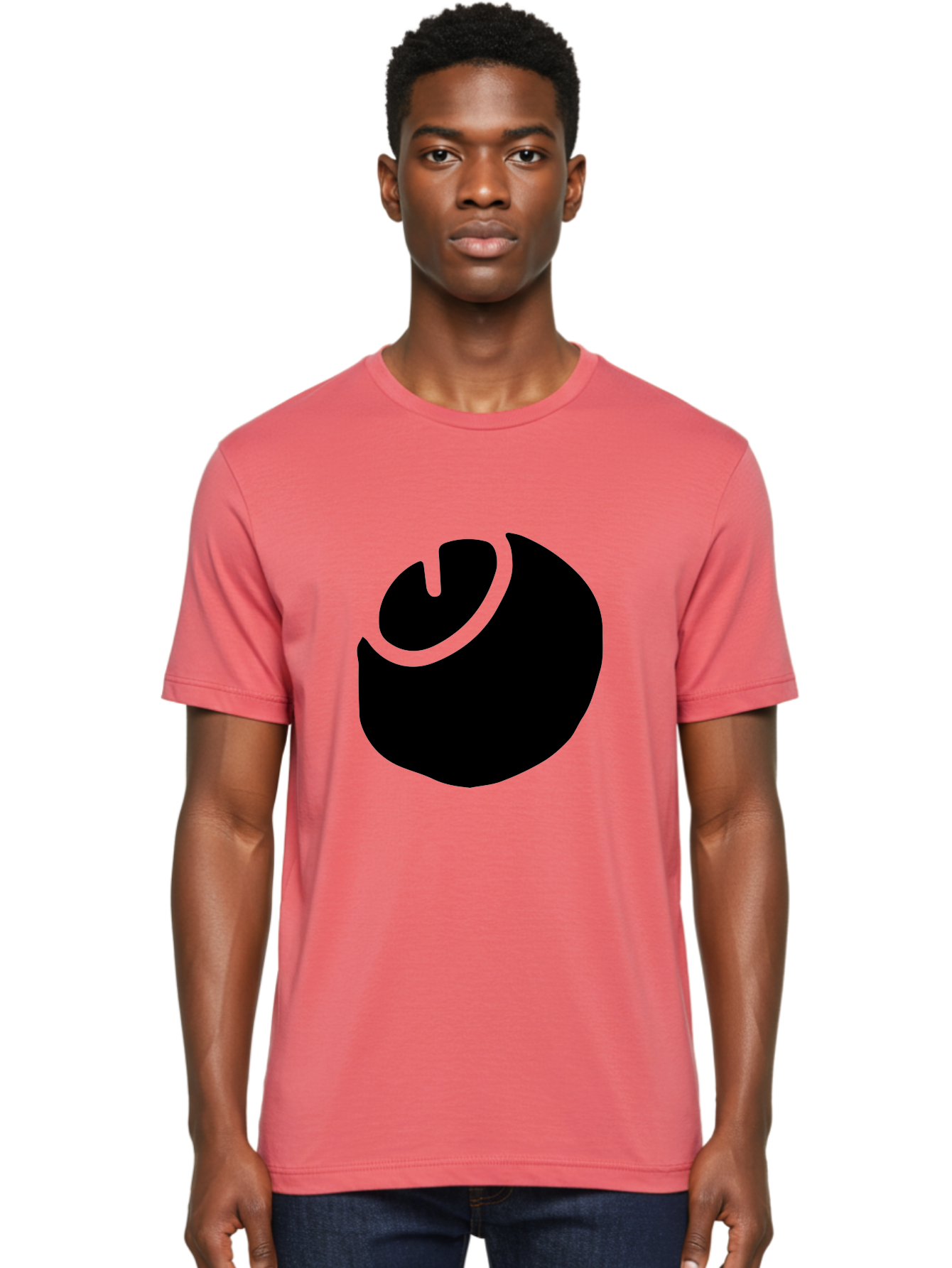 Steam-Logo Men'S Graphic Tee, 100% Cotton, Comfortable Casual Summer Wear, Machine Washable, Abstract Black Shape, Neon Green Outline, Modern Design, Futuristic Art, Bold Graphics, Minimalist Style, Creative Visuals -  Aaa611