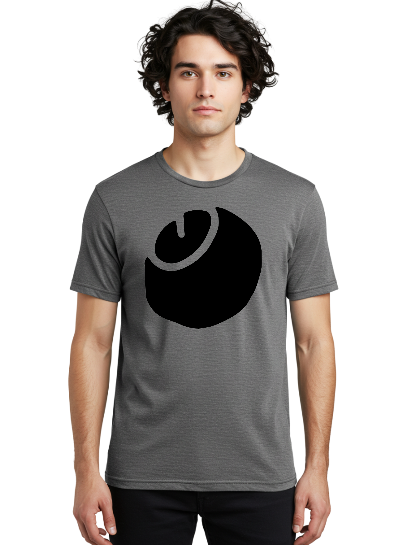 Steam-Logo Men'S Graphic Tee, 100% Cotton, Comfortable Casual Summer Wear, Machine Washable, Abstract Black Shape, Neon Green Outline, Modern Design, Futuristic Art, Bold Graphics, Minimalist Style, Creative Visuals -  Aaa611