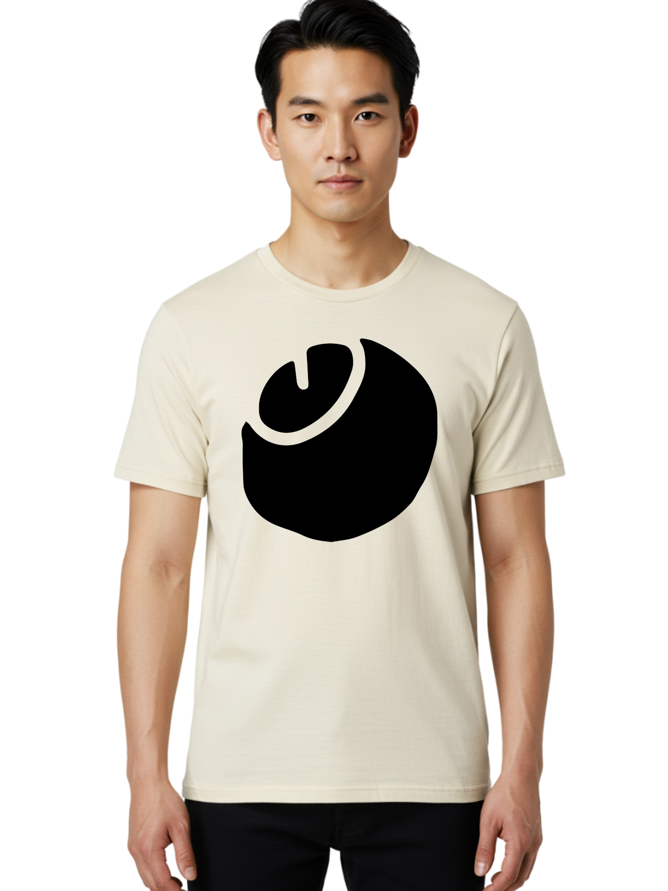 Steam-Logo Men'S Graphic Tee, 100% Cotton, Comfortable Casual Summer Wear, Machine Washable, Abstract Black Shape, Neon Green Outline, Modern Design, Futuristic Art, Bold Graphics, Minimalist Style, Creative Visuals -  Aaa611