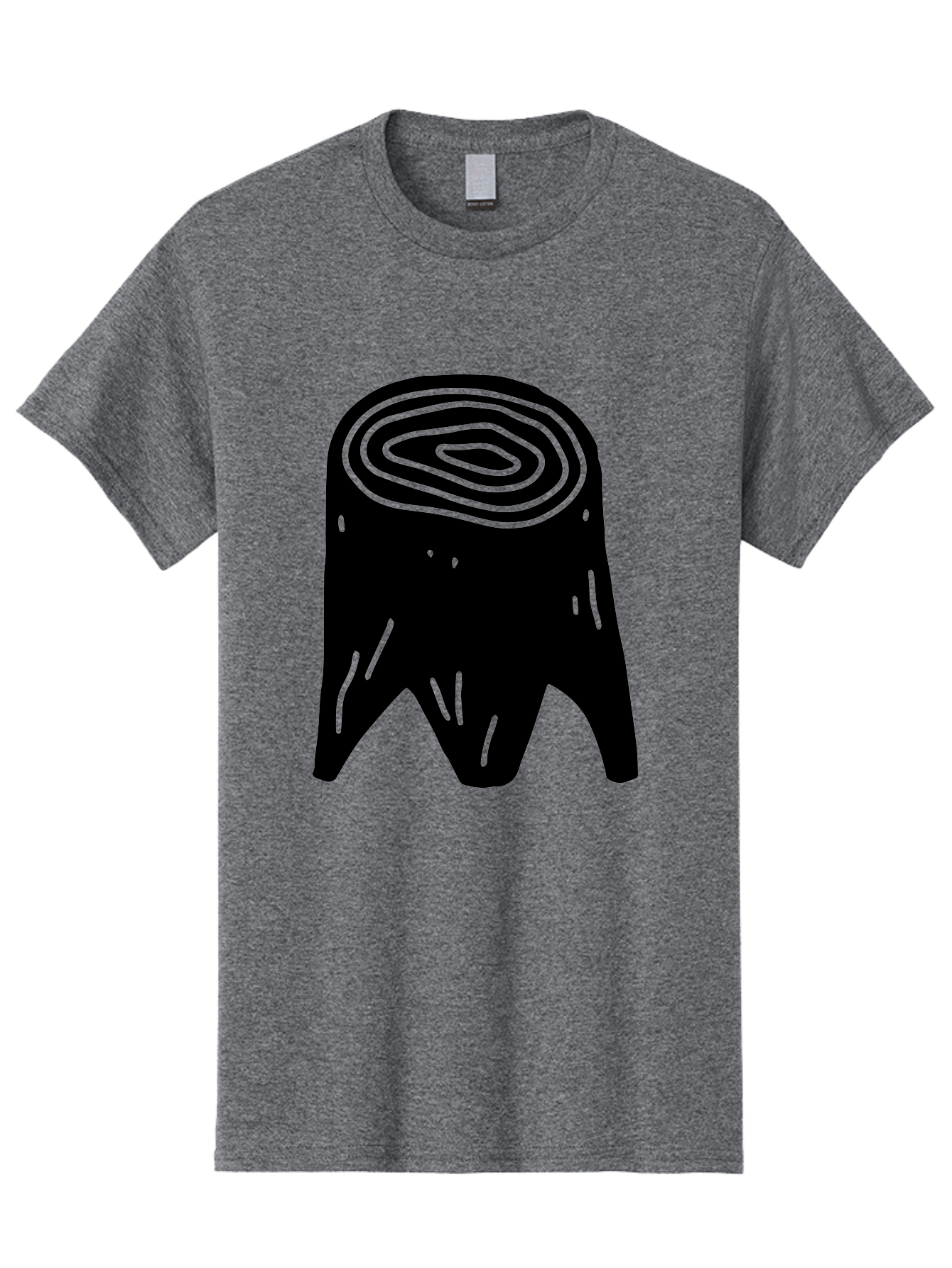 Tooth Men'S Graphic Tee, 100% Cotton, Comfortable Casual Summer Wear, Machine Washable, Black Tooth Silhouette, Dental Anatomy, Tooth Illustration, Abstract Tooth Design, Simple Graphics, Minimalist Art, Neon Green Outline, -  Aaa613