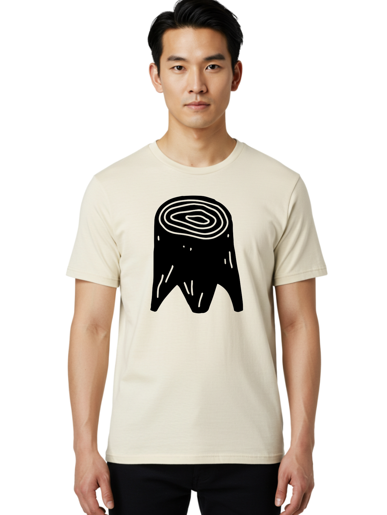 Tooth Men'S Graphic Tee, 100% Cotton, Comfortable Casual Summer Wear, Machine Washable, Black Tooth Silhouette, Dental Anatomy, Tooth Illustration, Abstract Tooth Design, Simple Graphics, Minimalist Art, Neon Green Outline, -  Aaa613