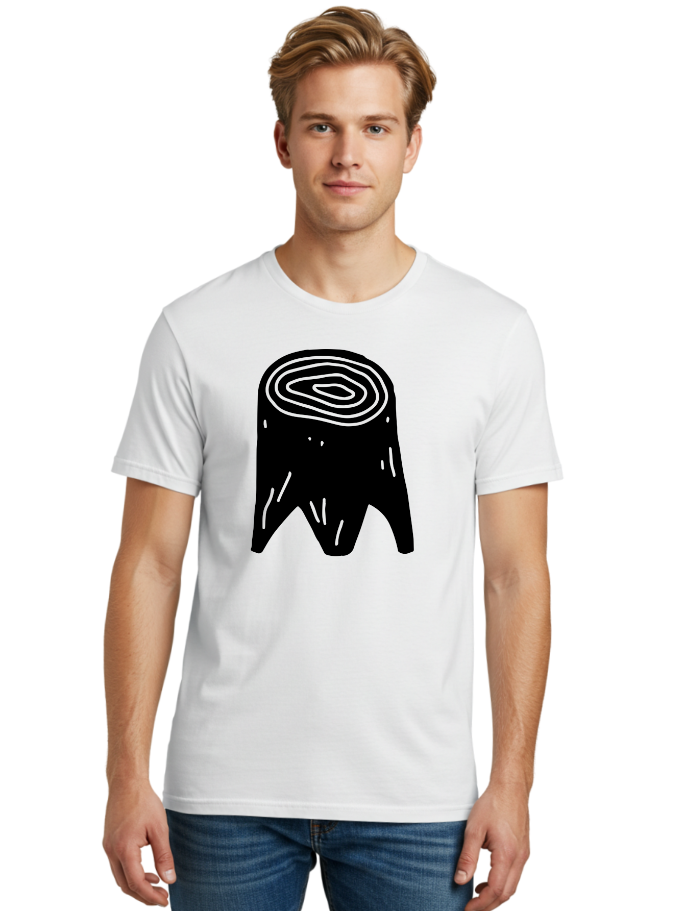 Tooth Men'S Graphic Tee, 100% Cotton, Comfortable Casual Summer Wear, Machine Washable, Black Tooth Silhouette, Dental Anatomy, Tooth Illustration, Abstract Tooth Design, Simple Graphics, Minimalist Art, Neon Green Outline, -  Aaa613