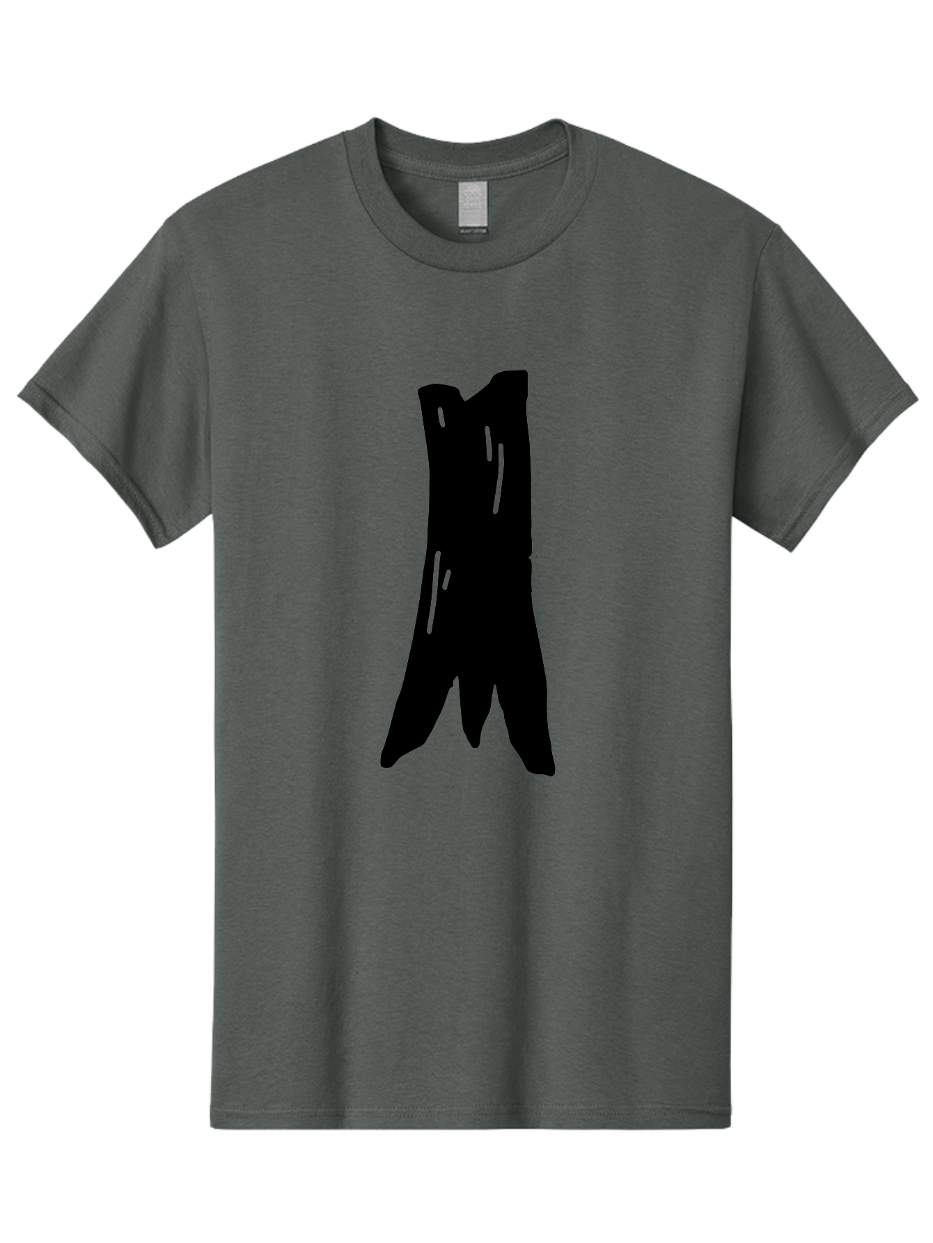 Tree-Stump Men'S Graphic Tee, 100% Cotton, Comfortable Casual Summer Wear, Machine Washable, Tree Trunk, Minimalist Art, Simple Shapes, Black Silhouette, Abstract Representation, Natural Forms, Digital Illustration, Modern Design -  Aaa614