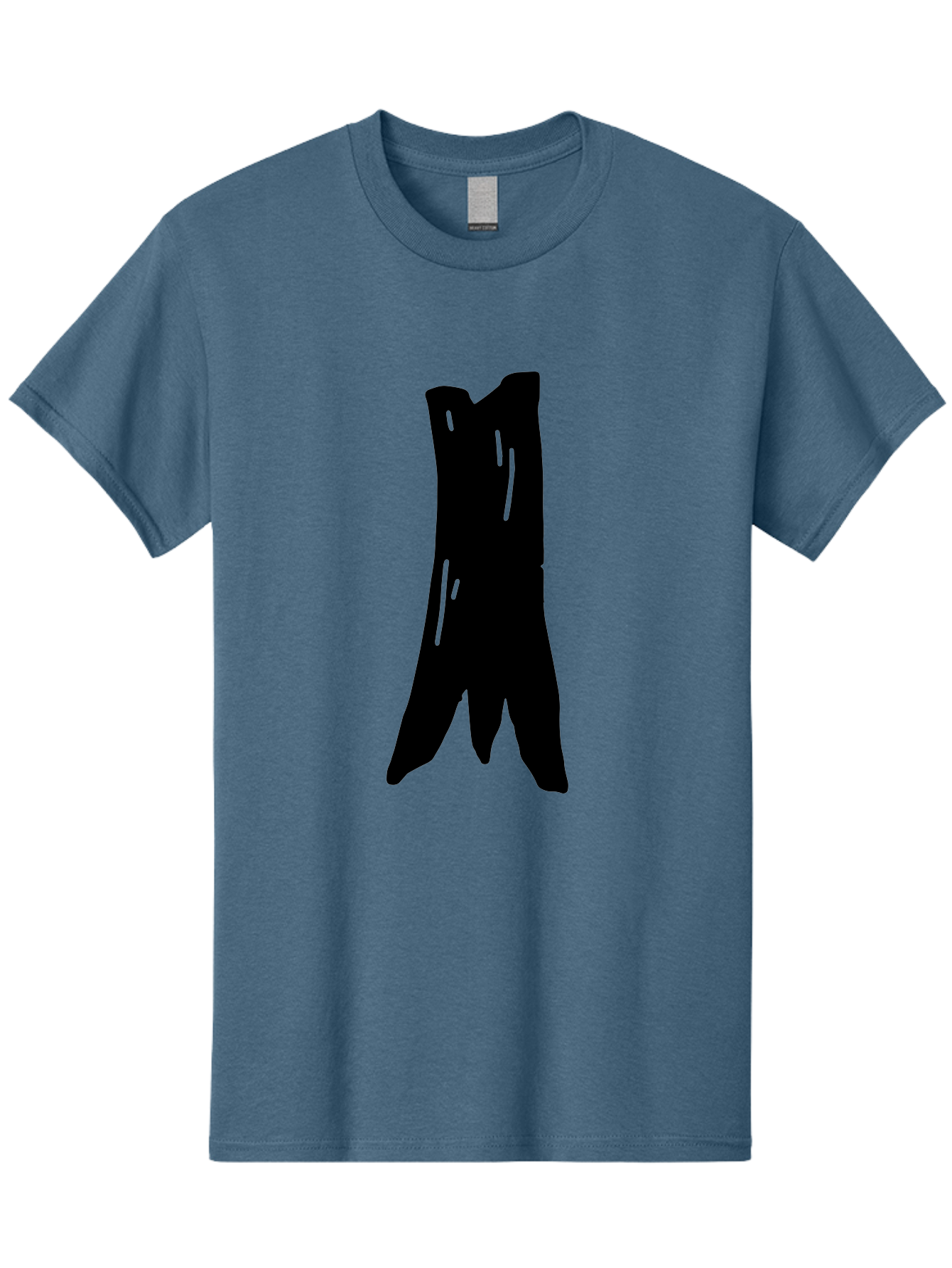 Tree-Stump Men'S Graphic Tee, 100% Cotton, Comfortable Casual Summer Wear, Machine Washable, Tree Trunk, Minimalist Art, Simple Shapes, Black Silhouette, Abstract Representation, Natural Forms, Digital Illustration, Modern Design -  Aaa614