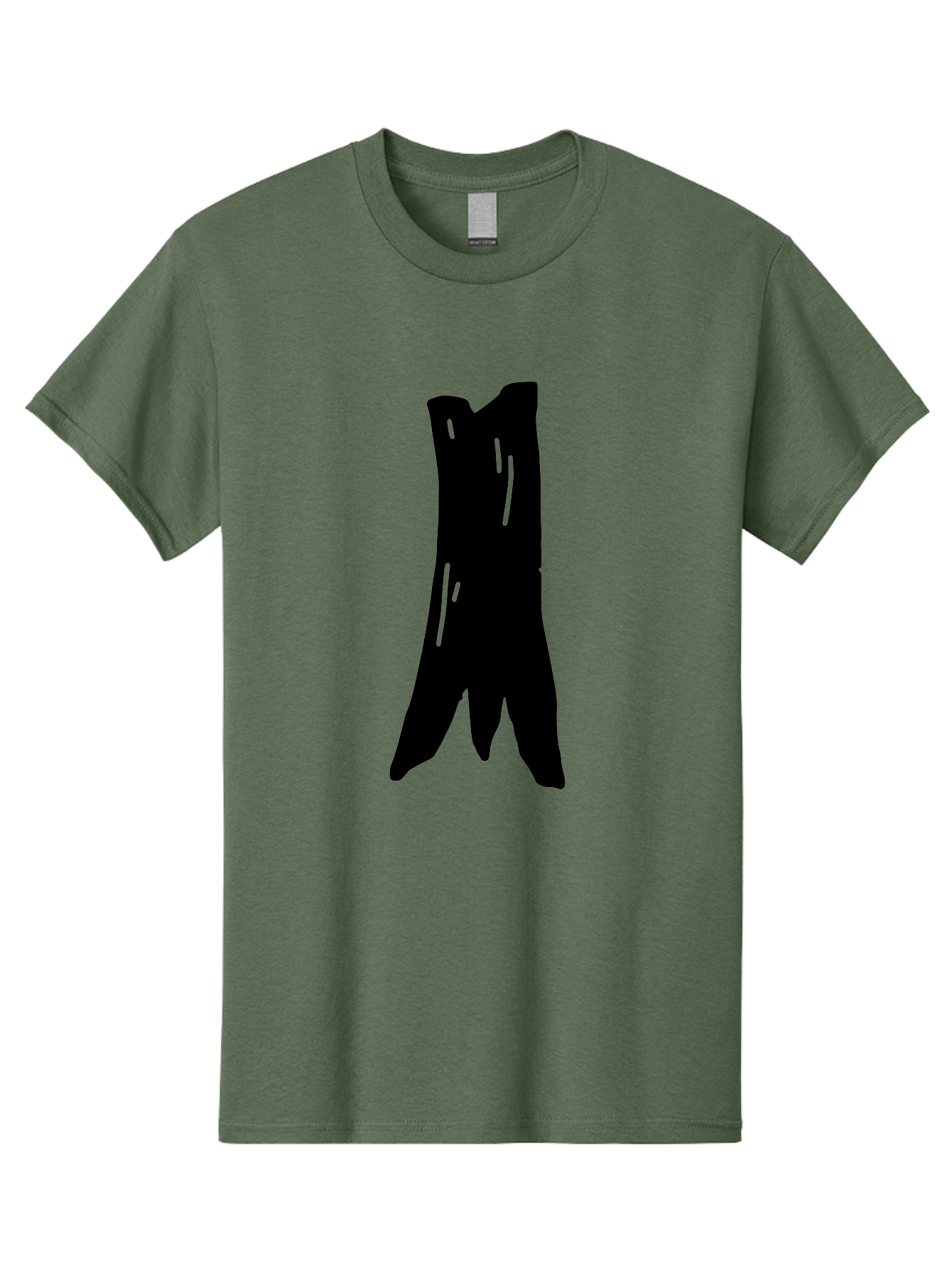 Tree-Stump Men'S Graphic Tee, 100% Cotton, Comfortable Casual Summer Wear, Machine Washable, Tree Trunk, Minimalist Art, Simple Shapes, Black Silhouette, Abstract Representation, Natural Forms, Digital Illustration, Modern Design -  Aaa614