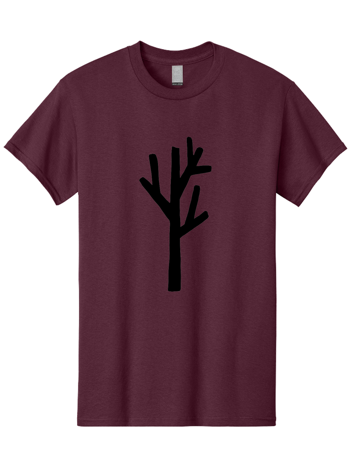 Tree Men'S Graphic Tee, 100% Cotton, Comfortable Casual Summer Wear, Machine Washable, Tree Silhouette, Minimalist Design, Black Tree, Simple Graphic, Bare Tree, Modern Art -  Aaa615