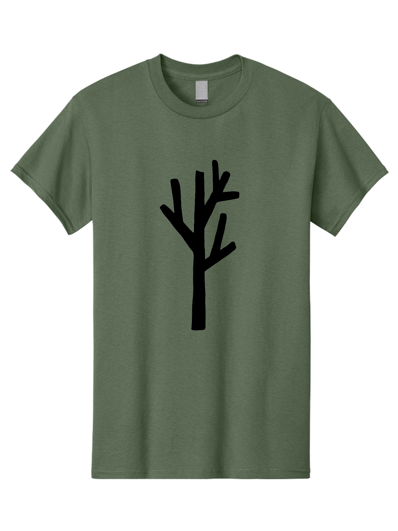 Tree Men'S Graphic Tee, 100% Cotton, Comfortable Casual Summer Wear, Machine Washable, Tree Silhouette, Minimalist Design, Black Tree, Simple Graphic, Bare Tree, Modern Art -  Aaa615