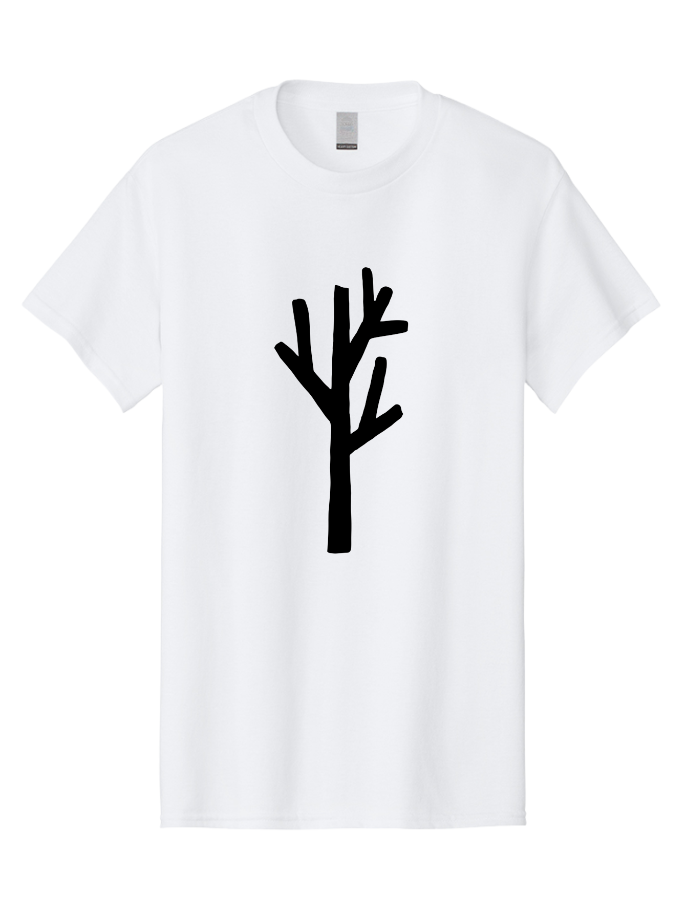 Tree Men'S Graphic Tee, 100% Cotton, Comfortable Casual Summer Wear, Machine Washable, Tree Silhouette, Minimalist Design, Black Tree, Simple Graphic, Bare Tree, Modern Art -  Aaa615