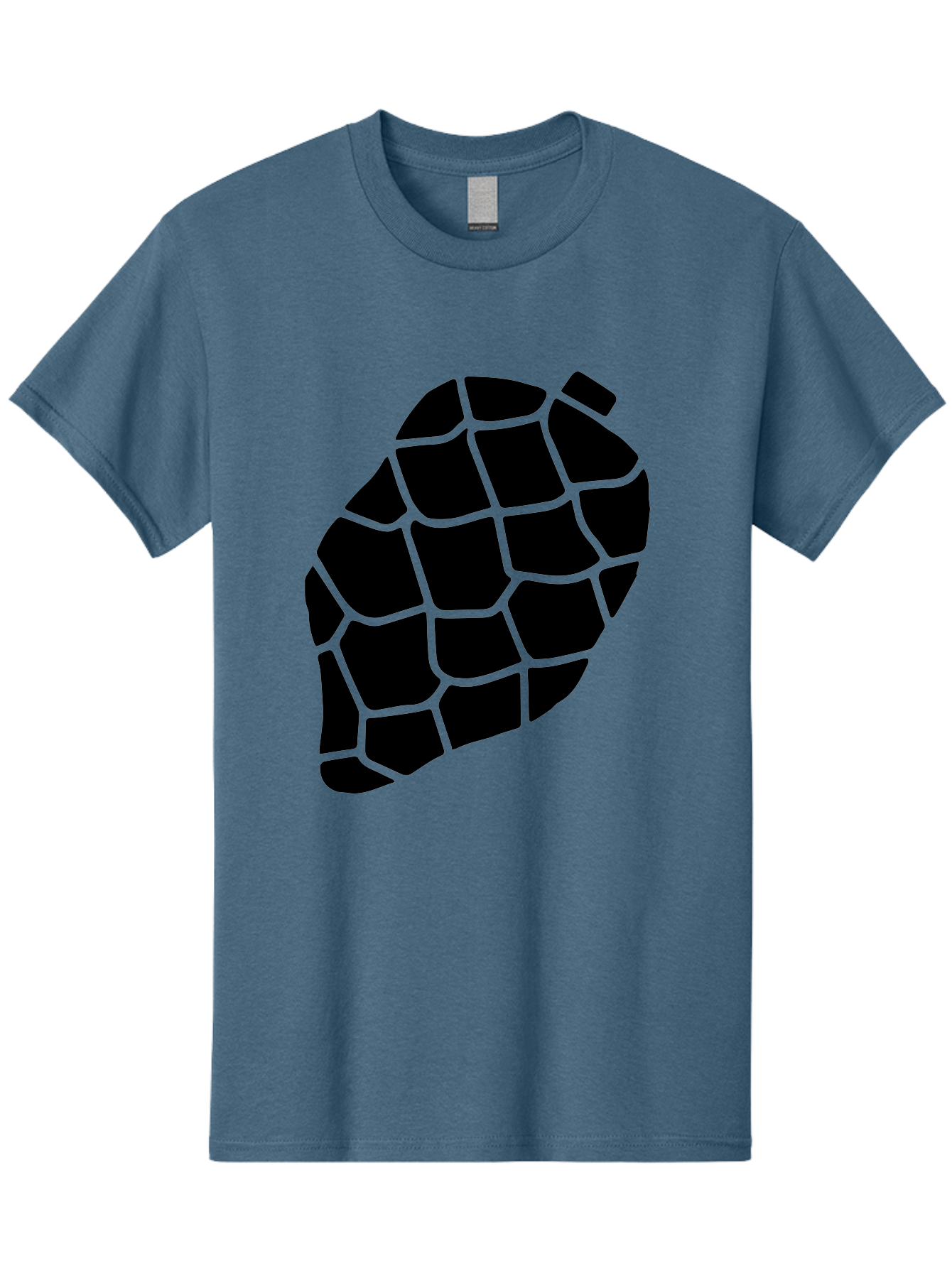 Turtle-Shell Men'S Graphic Tee, 100% Cotton, Comfortable Casual Summer Wear, Machine Washable, Turtle Shell, Black And Green, Reptile Scales, Natural Pattern, Wildlife, Animal Design, Abstract Shape -  Aaa616