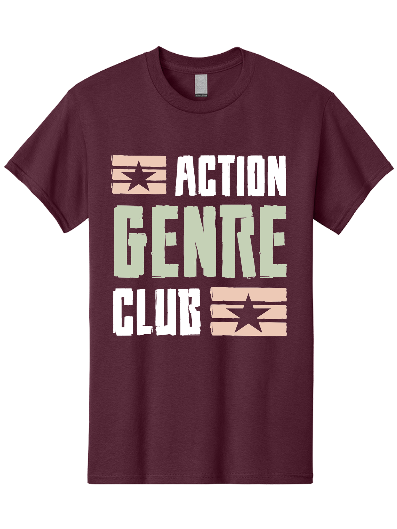 Action-Genre-Club Men'S Graphic Tee, 100% Cotton, Comfortable Casual Summer Wear, Machine Washable, Action Genre, Action Movies, Film Enthusiasts, Movie Buffs, Club Logo, Entertainment, Cinematic Experience, Adventure, Thriller, Blockbuster -  Aaa619