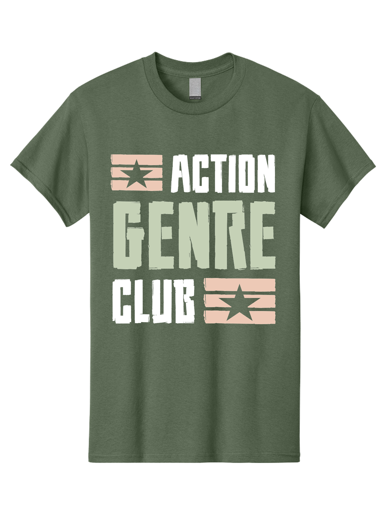 Action-Genre-Club Men'S Graphic Tee, 100% Cotton, Comfortable Casual Summer Wear, Machine Washable, Action Genre, Action Movies, Film Enthusiasts, Movie Buffs, Club Logo, Entertainment, Cinematic Experience, Adventure, Thriller, Blockbuster -  Aaa619
