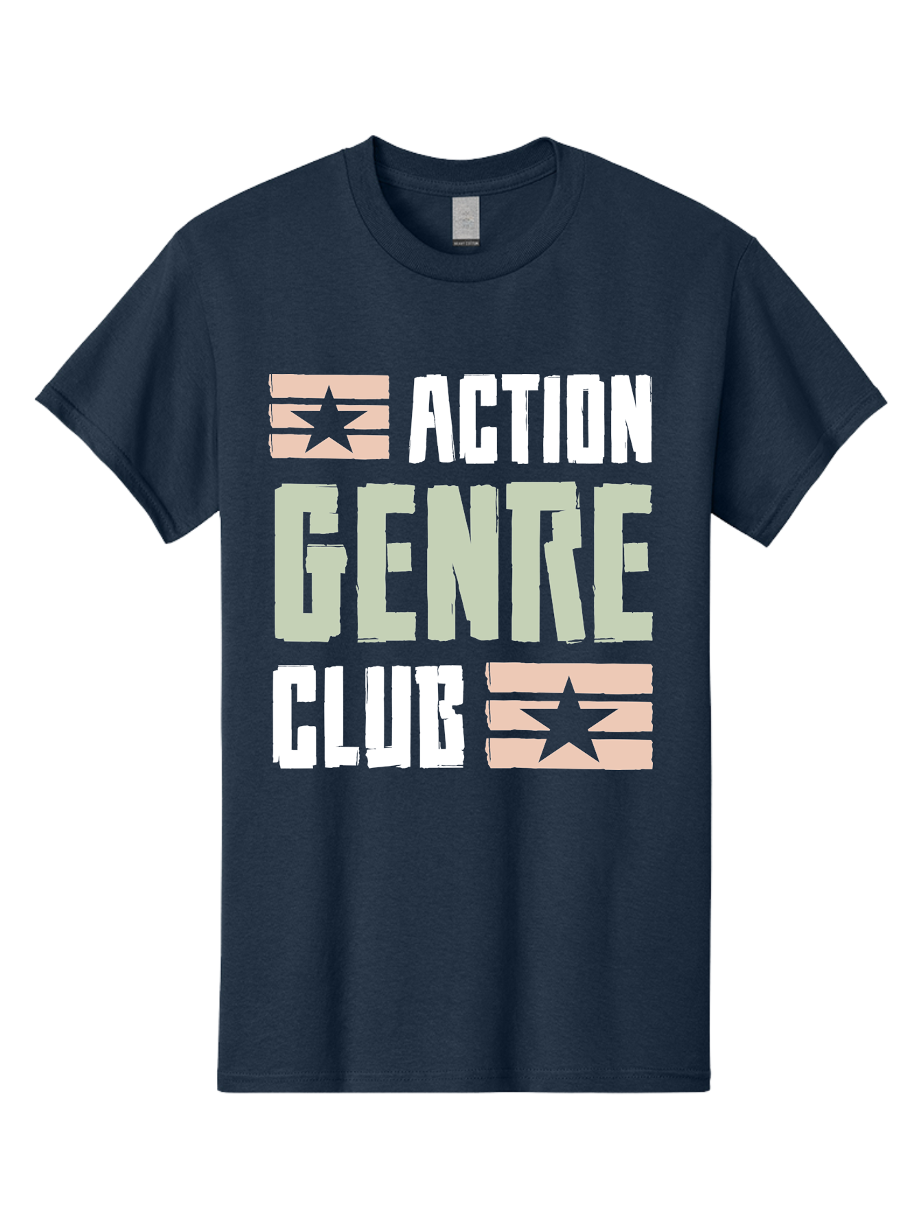 Action-Genre-Club Men'S Graphic Tee, 100% Cotton, Comfortable Casual Summer Wear, Machine Washable, Action Genre, Action Movies, Film Enthusiasts, Movie Buffs, Club Logo, Entertainment, Cinematic Experience, Adventure, Thriller, Blockbuster -  Aaa619