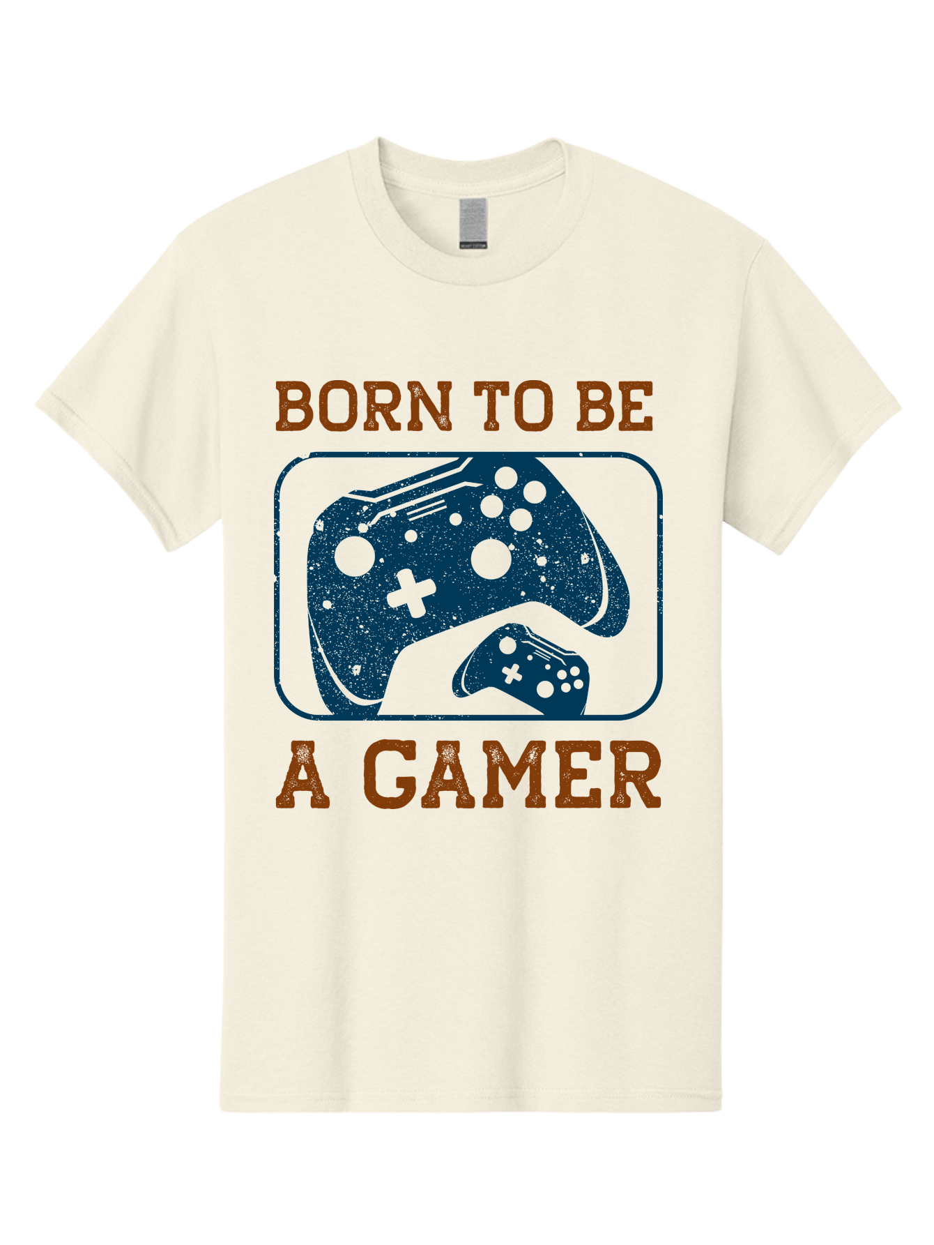 Born-To-Be-A-Gamer Men'S Graphic Tee, 100% Cotton, Comfortable Casual Summer Wear, Machine Washable, Gaming Controller, Born To Be A Gamer, Video Game Accessories, Gamer Lifestyle, Gaming Culture, Gaming Passion, Game Console -  Aaa621