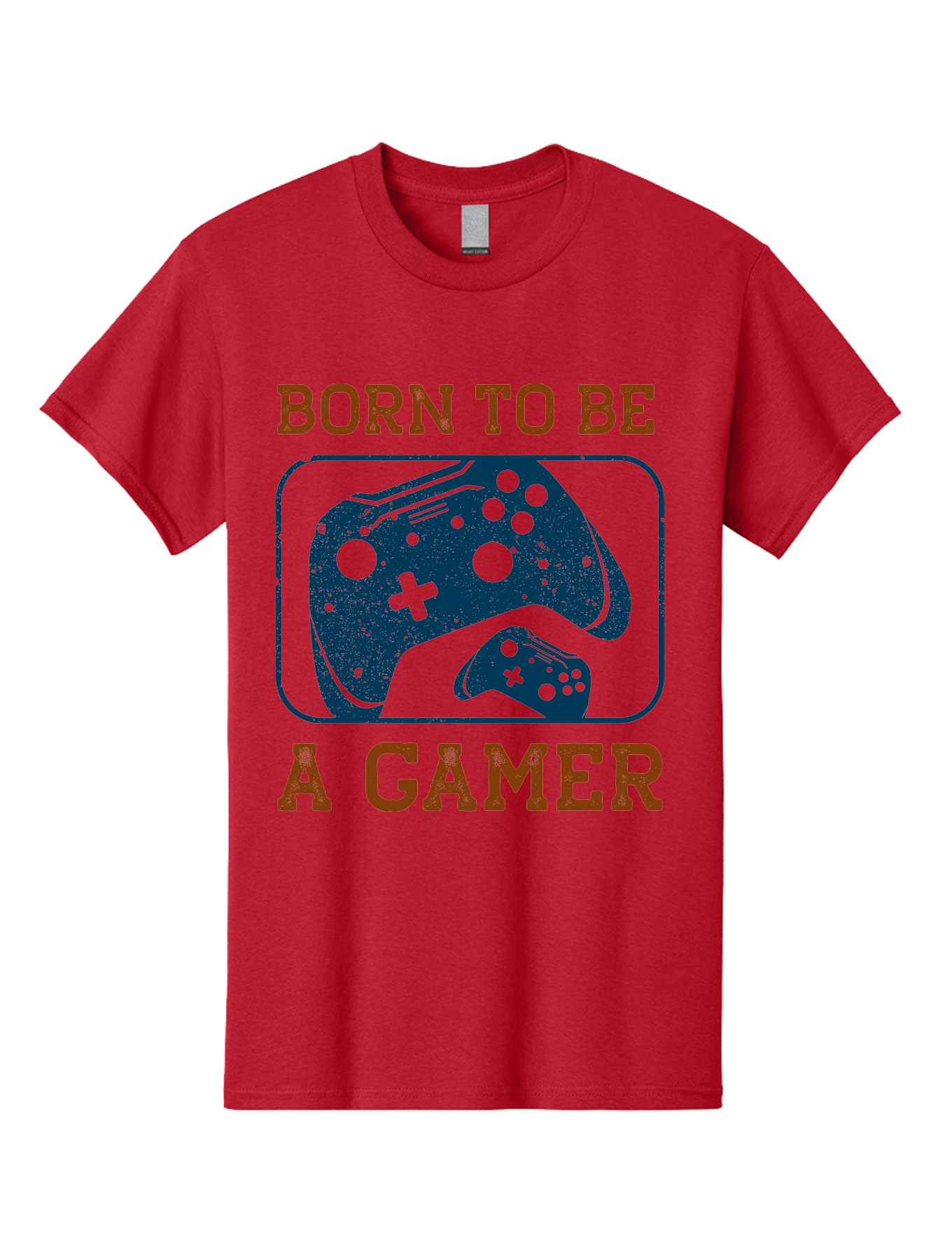 Born-To-Be-A-Gamer Men'S Graphic Tee, 100% Cotton, Comfortable Casual Summer Wear, Machine Washable, Gaming Controller, Born To Be A Gamer, Video Game Accessories, Gamer Lifestyle, Gaming Culture, Gaming Passion, Game Console -  Aaa621