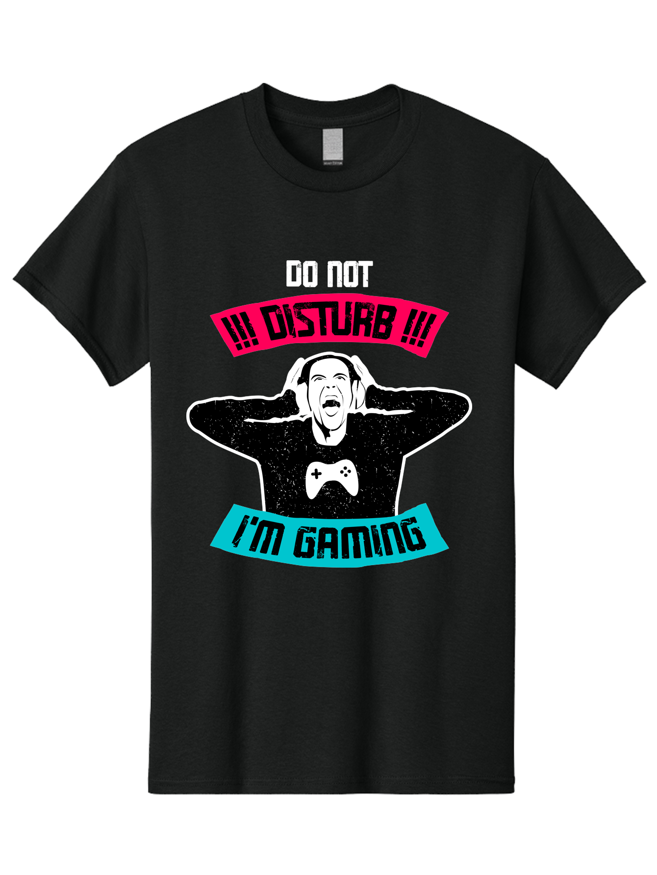 Do-Not-Disturb-I-M-Gaming Men'S Graphic Tee, 100% Cotton, Comfortable Casual Summer Wear, Machine Washable, Gaming Warning, Do Not Disturb, Gamer Warning, Gaming Sign, Gamer Alert, Game On, Serious Gamer, Warning Sign, Gamer Life -  Aaa623