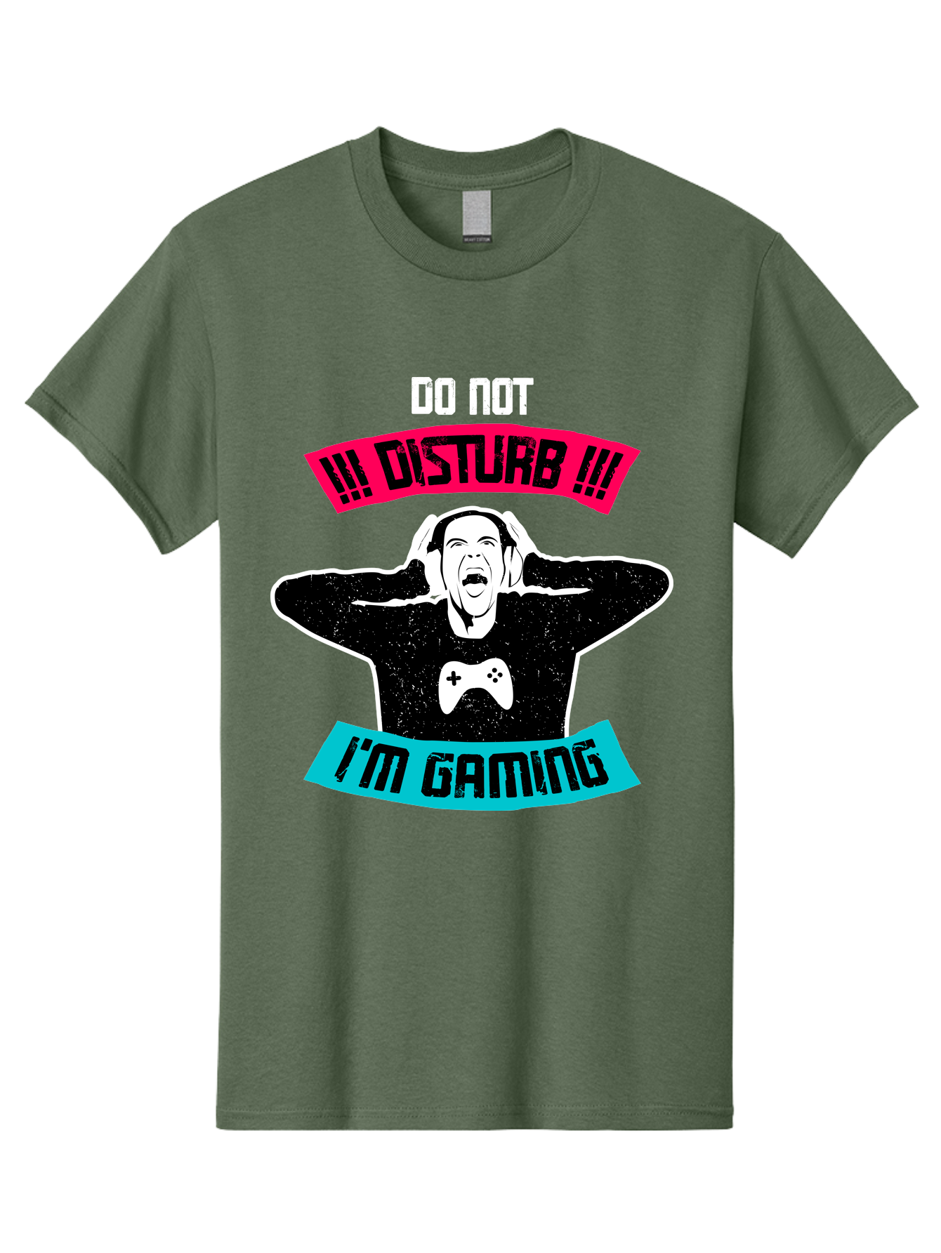 Do-Not-Disturb-I-M-Gaming Men'S Graphic Tee, 100% Cotton, Comfortable Casual Summer Wear, Machine Washable, Gaming Warning, Do Not Disturb, Gamer Warning, Gaming Sign, Gamer Alert, Game On, Serious Gamer, Warning Sign, Gamer Life -  Aaa623
