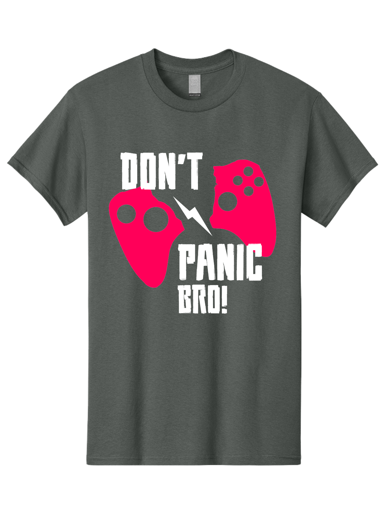 gaming, game controllers, broken controller, don't panic, panic, bro, funny quote, humorous meme, gaming humor, gaming frustration