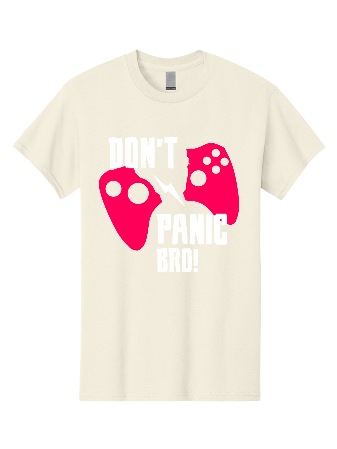 gaming, game controllers, broken controller, don't panic, panic, bro, funny quote, humorous meme, gaming humor, gaming frustration