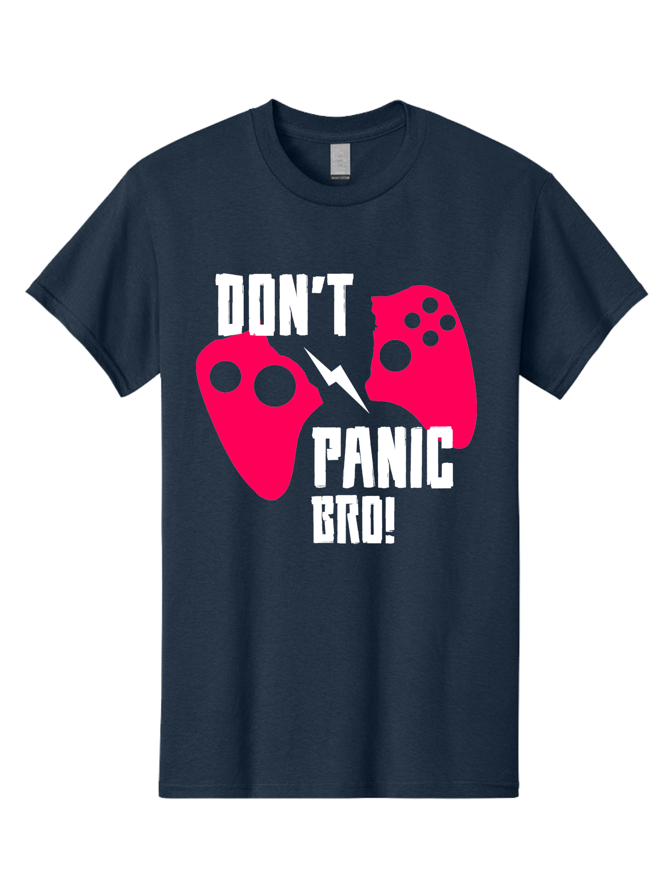 gaming, game controllers, broken controller, don't panic, panic, bro, funny quote, humorous meme, gaming humor, gaming frustration