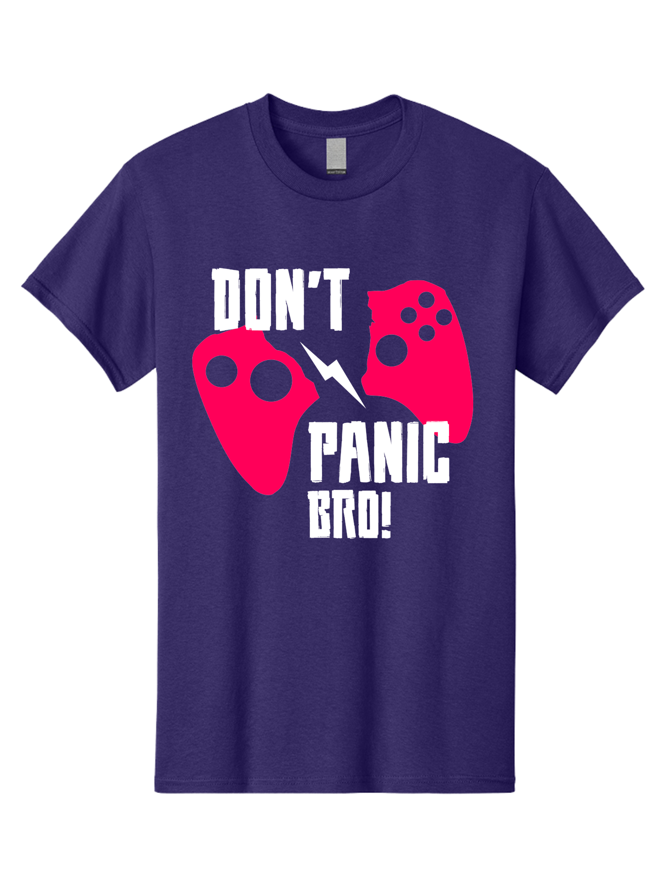 gaming, game controllers, broken controller, don't panic, panic, bro, funny quote, humorous meme, gaming humor, gaming frustration