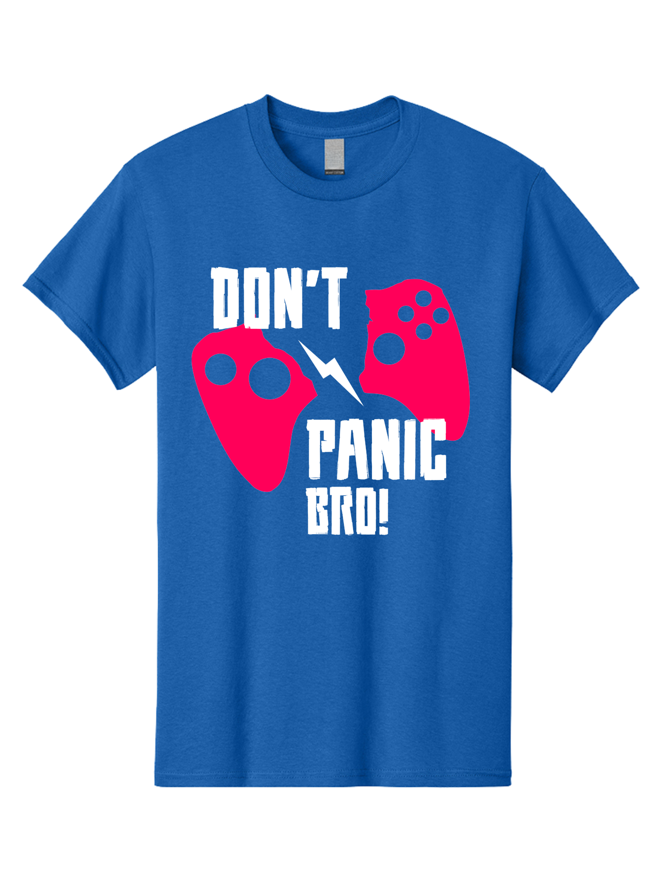 gaming, game controllers, broken controller, don't panic, panic, bro, funny quote, humorous meme, gaming humor, gaming frustration