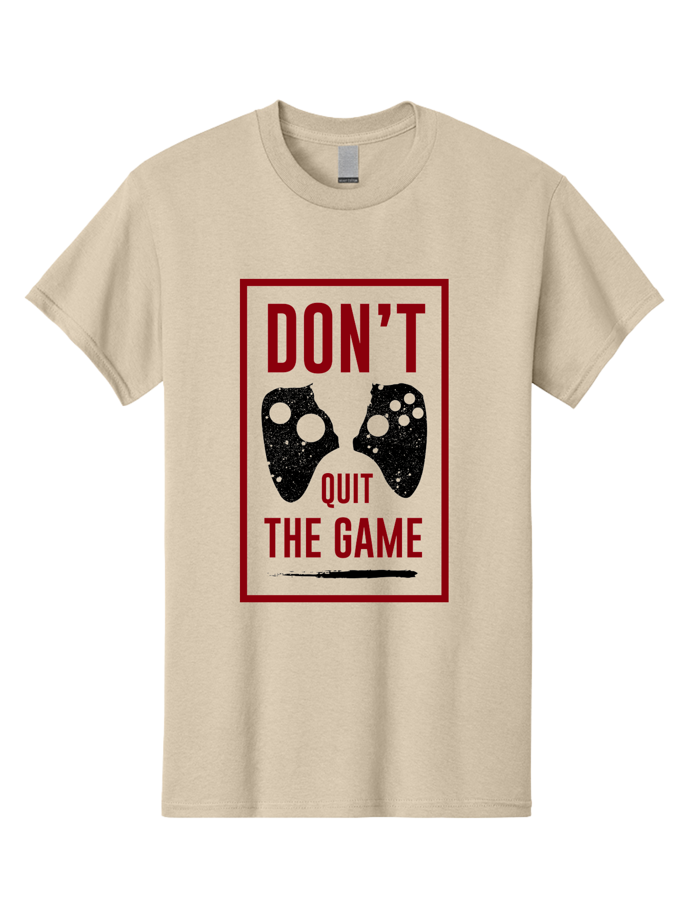 Don-T-Quit-The-Game Men'S Graphic Tee, 100% Cotton, Comfortable Casual Summer Wear, Machine Washable, Gaming Motivational Quote, Don'T Quit The Game, Gaming Controllers, Perseverance, Motivation, Gamers, Inspirational Quotes, Video Game -  Aaa625