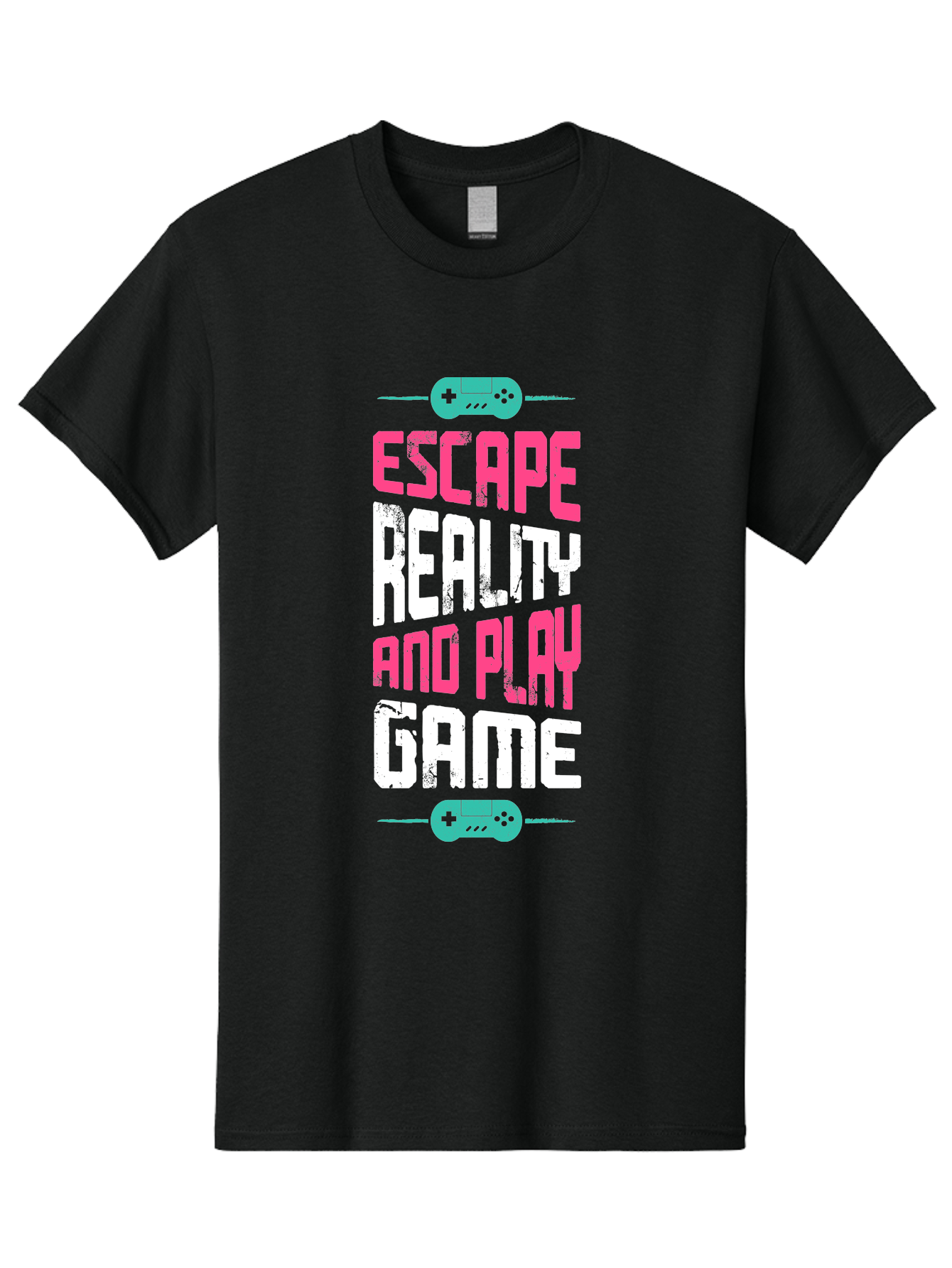 Escape-Reality-And-Play-Game Men'S Graphic Tee, 100% Cotton, Comfortable Casual Summer Wear, Machine Washable, Escape Reality, Play Game, Immersive Gaming Experience, Escape Room Theme, Gaming Advertisement, Interactive Entertainment, -  Aaa627