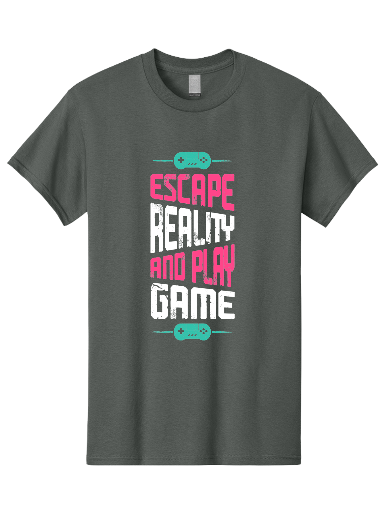Escape-Reality-And-Play-Game Men'S Graphic Tee, 100% Cotton, Comfortable Casual Summer Wear, Machine Washable, Escape Reality, Play Game, Immersive Gaming Experience, Escape Room Theme, Gaming Advertisement, Interactive Entertainment, -  Aaa627