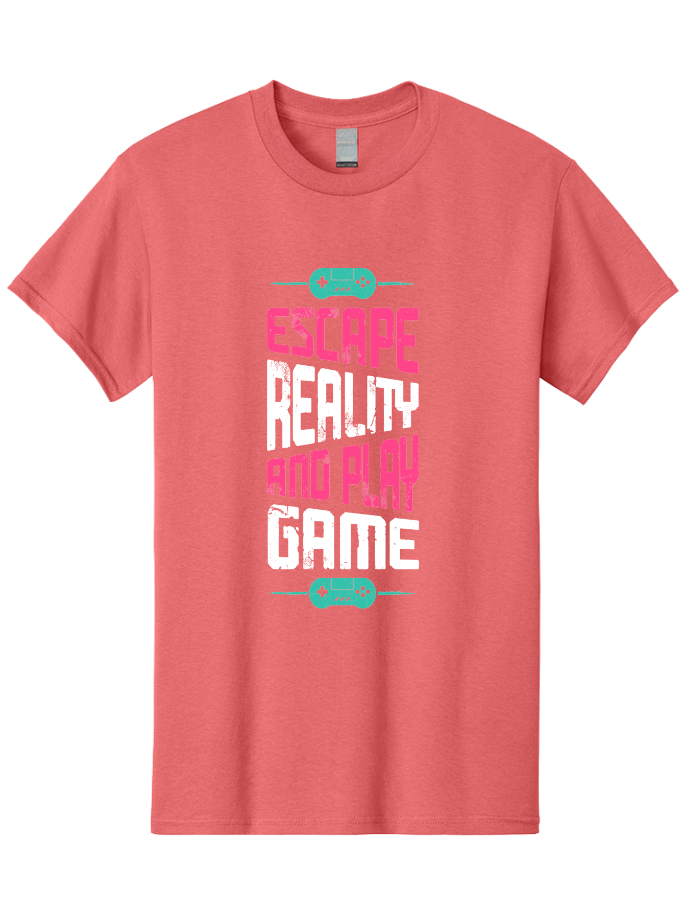 Escape-Reality-And-Play-Game Men'S Graphic Tee, 100% Cotton, Comfortable Casual Summer Wear, Machine Washable, Escape Reality, Play Game, Immersive Gaming Experience, Escape Room Theme, Gaming Advertisement, Interactive Entertainment, -  Aaa627