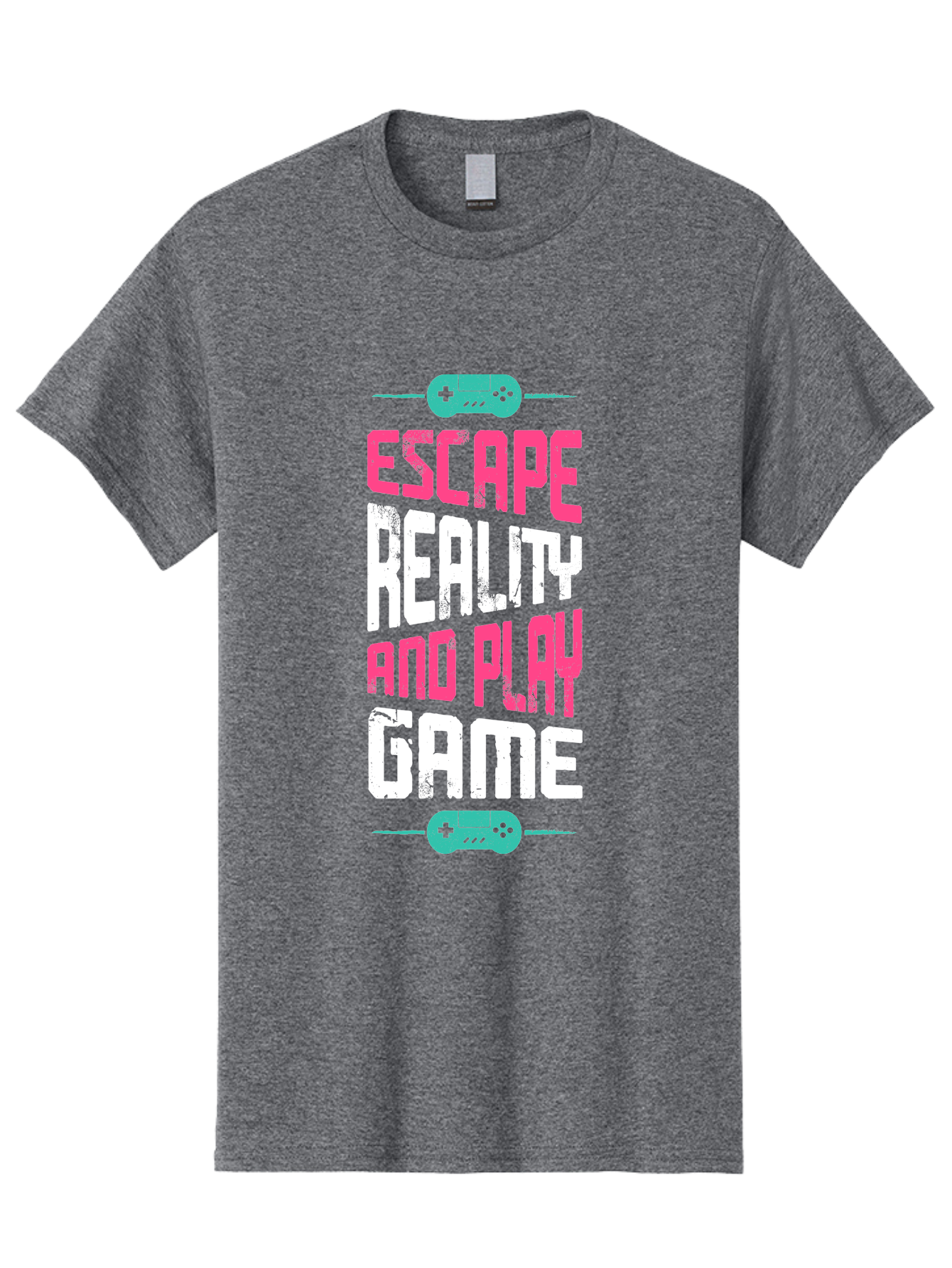 Escape-Reality-And-Play-Game Men'S Graphic Tee, 100% Cotton, Comfortable Casual Summer Wear, Machine Washable, Escape Reality, Play Game, Immersive Gaming Experience, Escape Room Theme, Gaming Advertisement, Interactive Entertainment, -  Aaa627