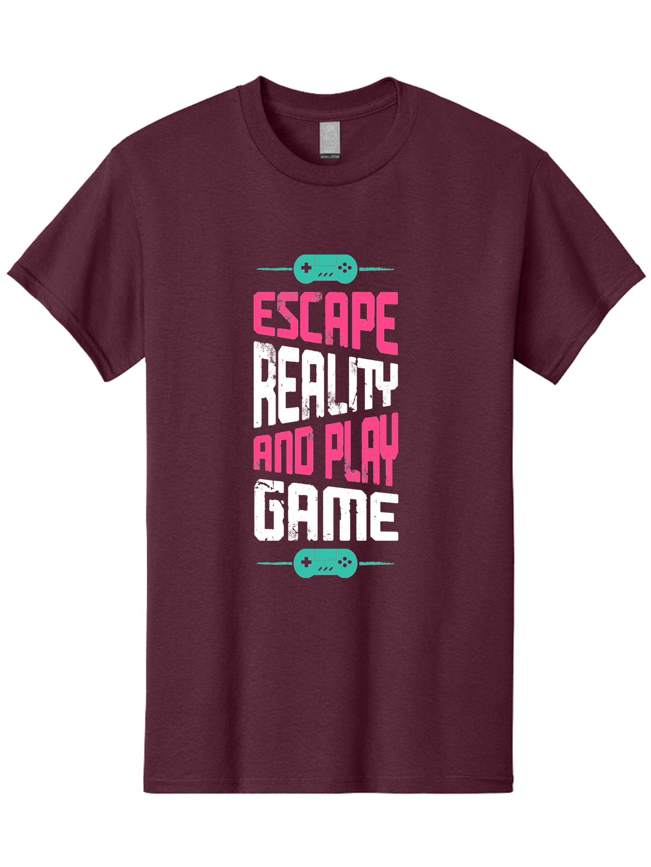 Escape-Reality-And-Play-Game Men'S Graphic Tee, 100% Cotton, Comfortable Casual Summer Wear, Machine Washable, Escape Reality, Play Game, Immersive Gaming Experience, Escape Room Theme, Gaming Advertisement, Interactive Entertainment, -  Aaa627