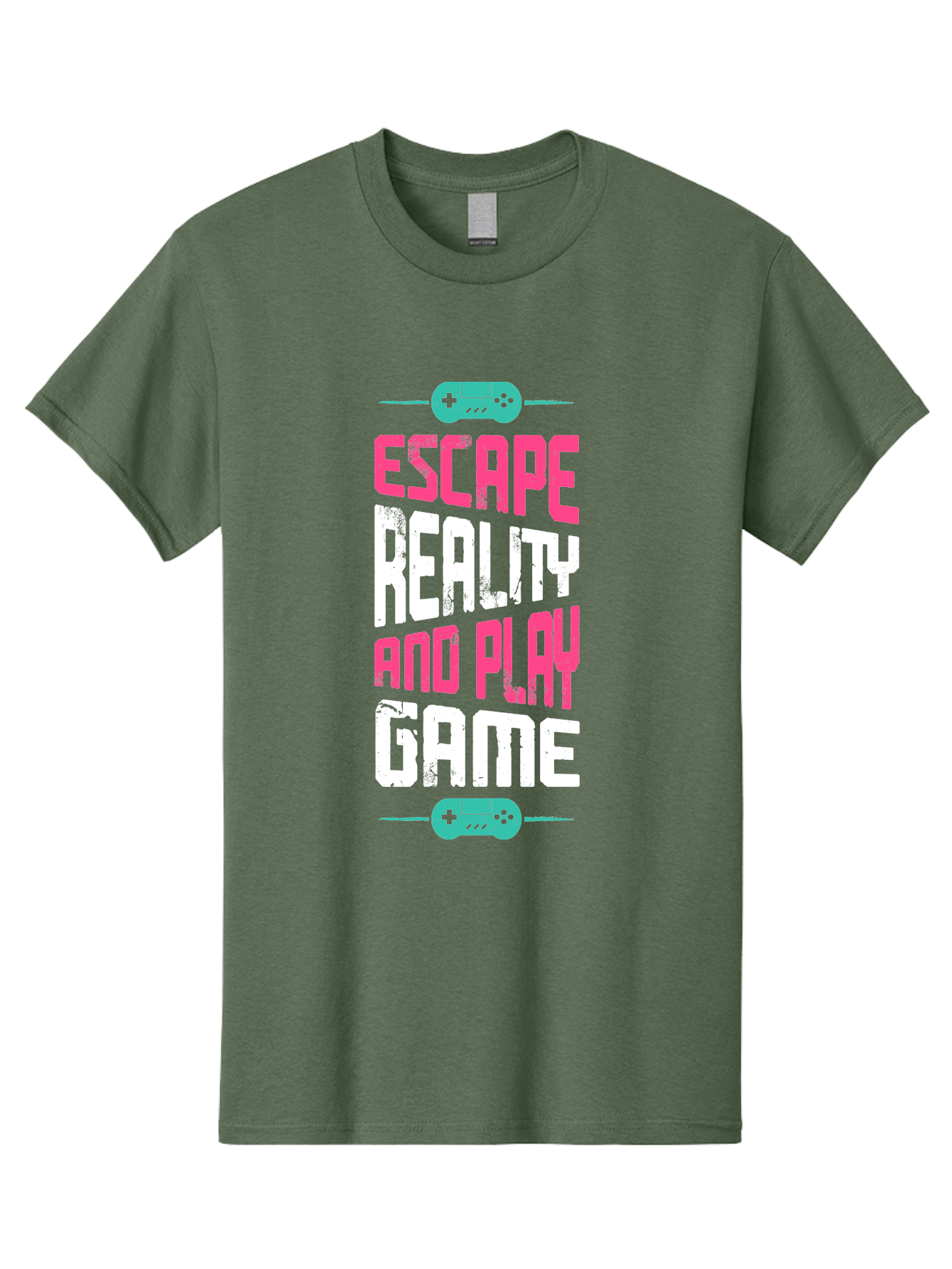 Escape-Reality-And-Play-Game Men'S Graphic Tee, 100% Cotton, Comfortable Casual Summer Wear, Machine Washable, Escape Reality, Play Game, Immersive Gaming Experience, Escape Room Theme, Gaming Advertisement, Interactive Entertainment, -  Aaa627