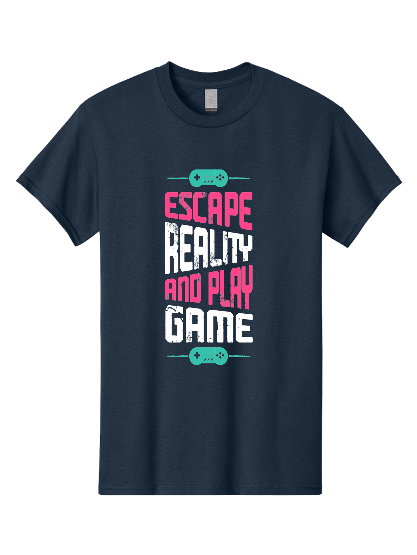Escape-Reality-And-Play-Game Men'S Graphic Tee, 100% Cotton, Comfortable Casual Summer Wear, Machine Washable, Escape Reality, Play Game, Immersive Gaming Experience, Escape Room Theme, Gaming Advertisement, Interactive Entertainment, -  Aaa627