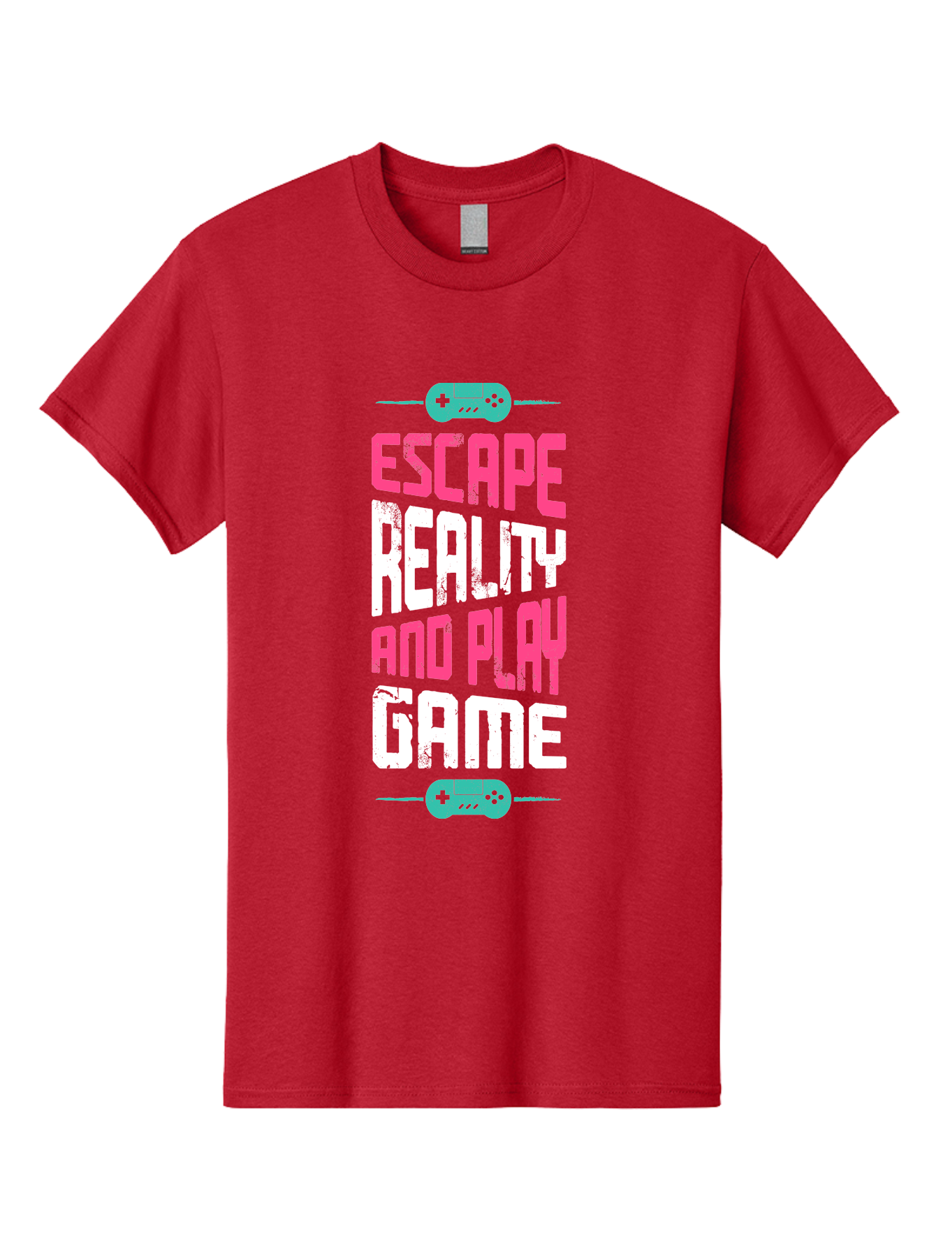 Escape-Reality-And-Play-Game Men'S Graphic Tee, 100% Cotton, Comfortable Casual Summer Wear, Machine Washable, Escape Reality, Play Game, Immersive Gaming Experience, Escape Room Theme, Gaming Advertisement, Interactive Entertainment, -  Aaa627